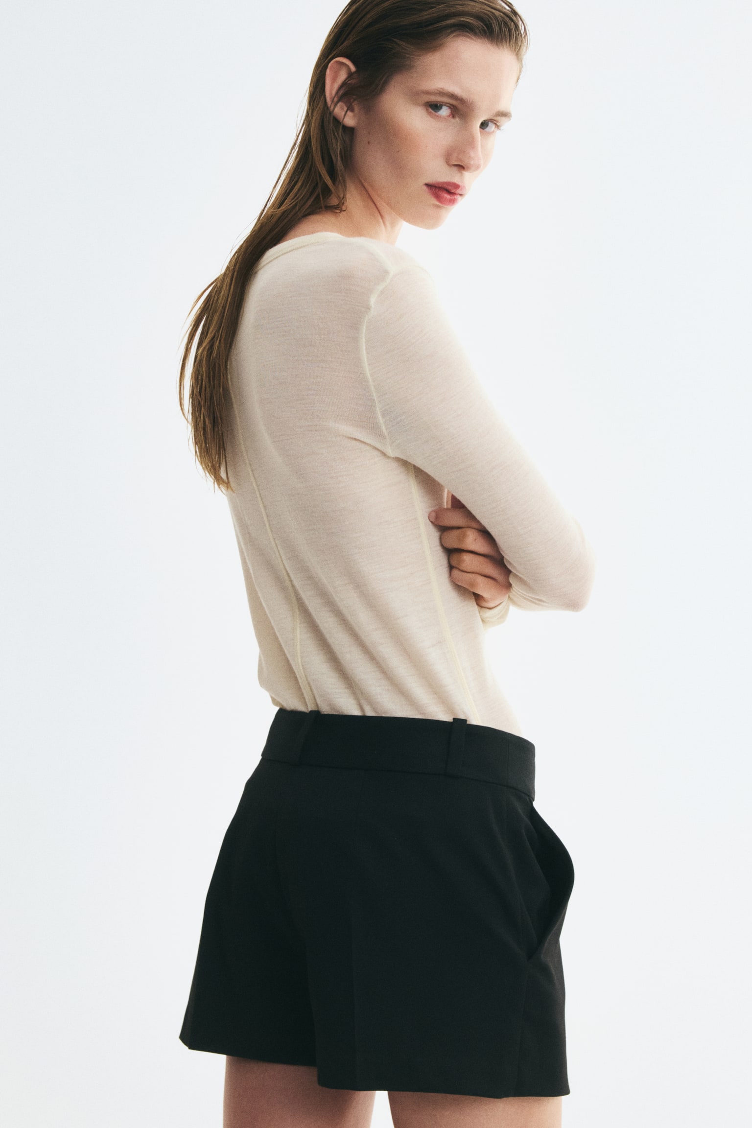 Женская юбка-шорты H&M Short Skort, цвет: Чёрный — фото 5