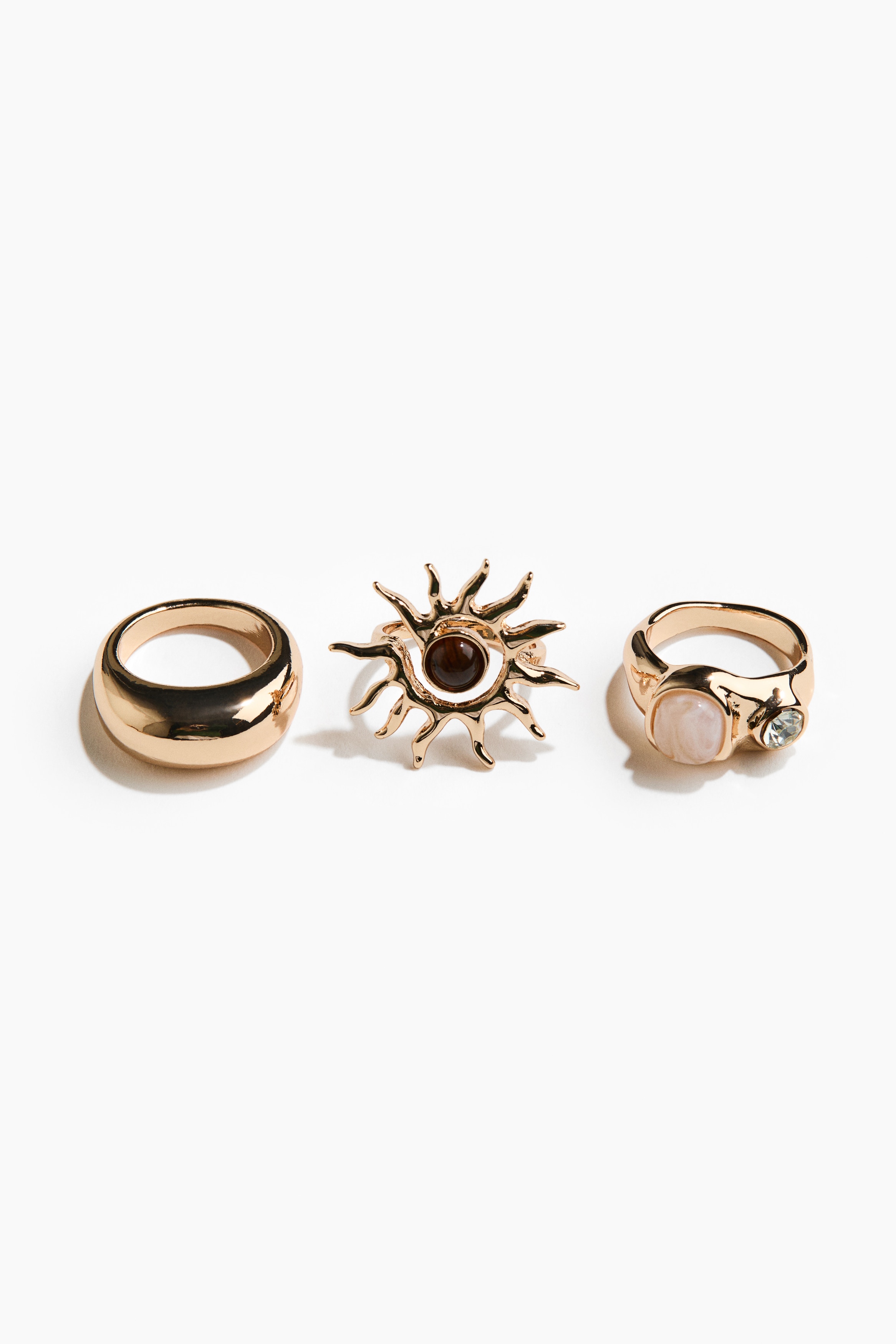 3-Pack Rings - Gold-colored