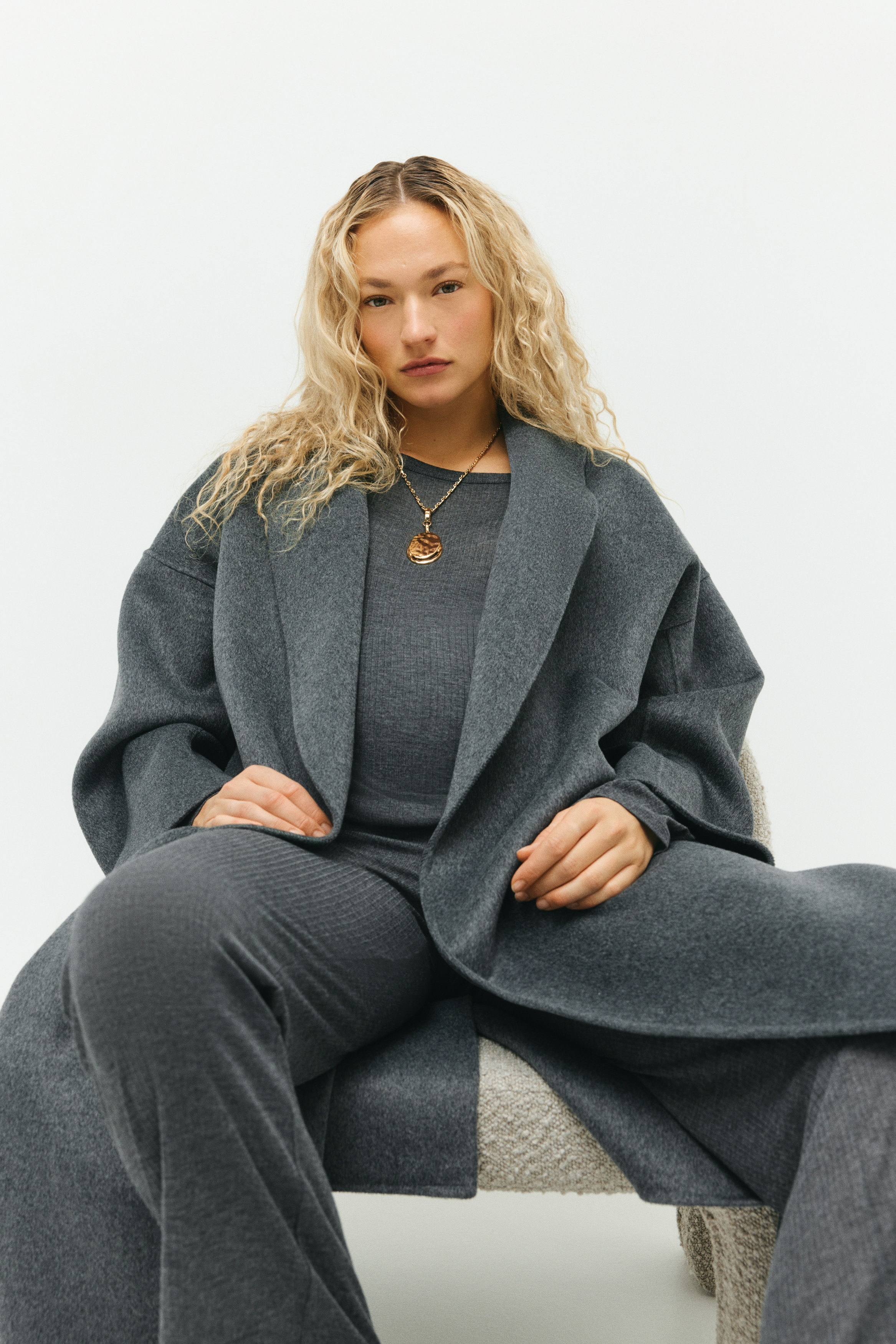 H&M MAMA - Dark grey marl MAMA 2-piece ribbed set - Size: XS  - H&M