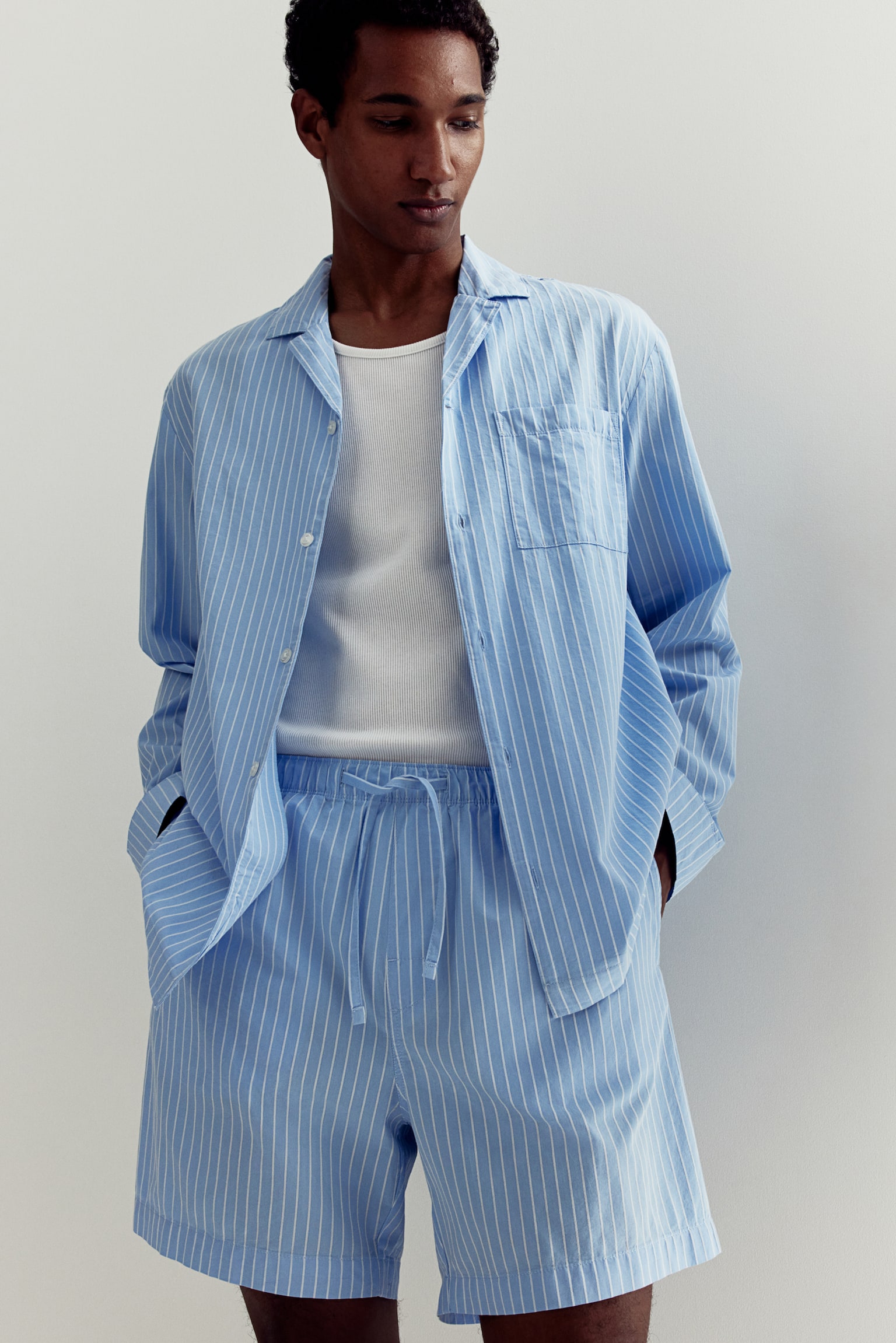 Poplin pyjamas - Light blue/White striped - 3