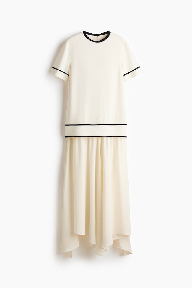 Layered-look dress - Cream/Black - 1