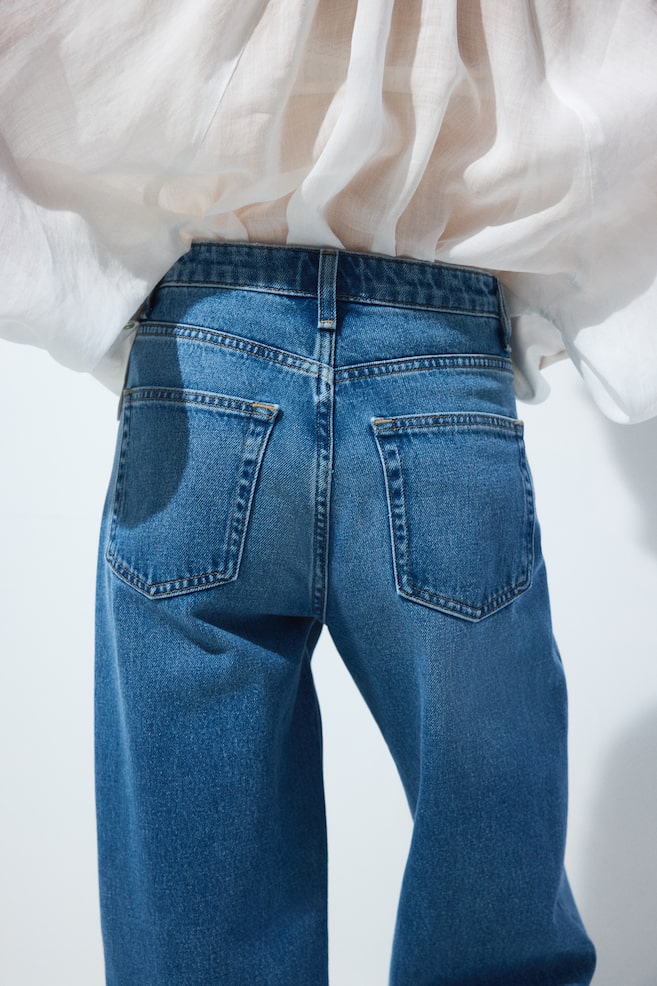 Barrel High Waist Jeans - Denim blue/Dark denim blue - 3