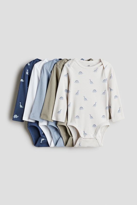 Детские боди H&M с длинным рукавом, 5 шт