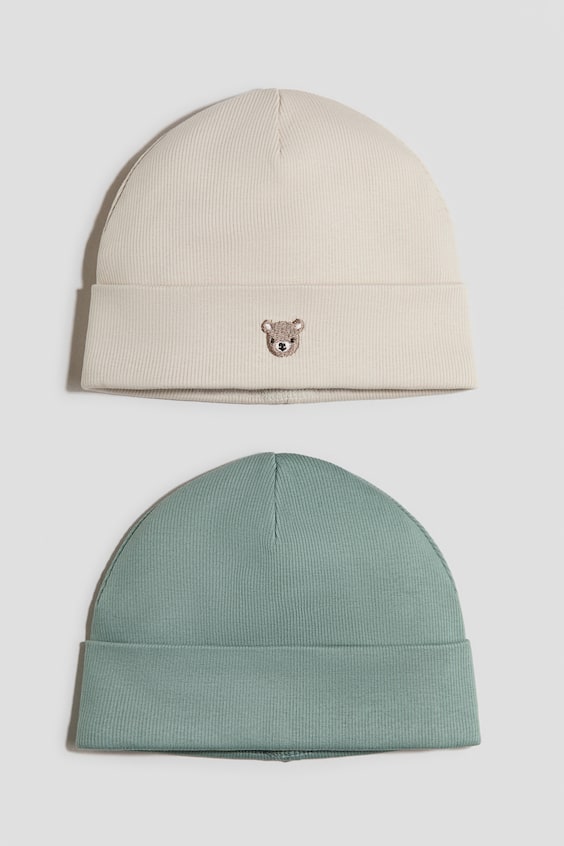 Хлопковые шапки H&M 2 шт