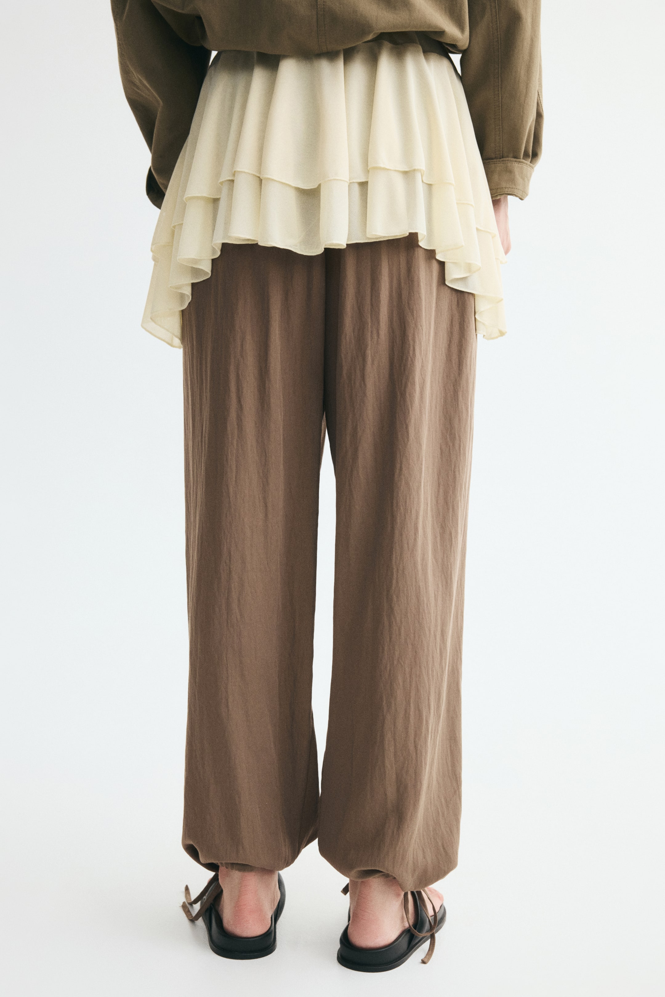 Tie-Detail Balloon-Leg Pants