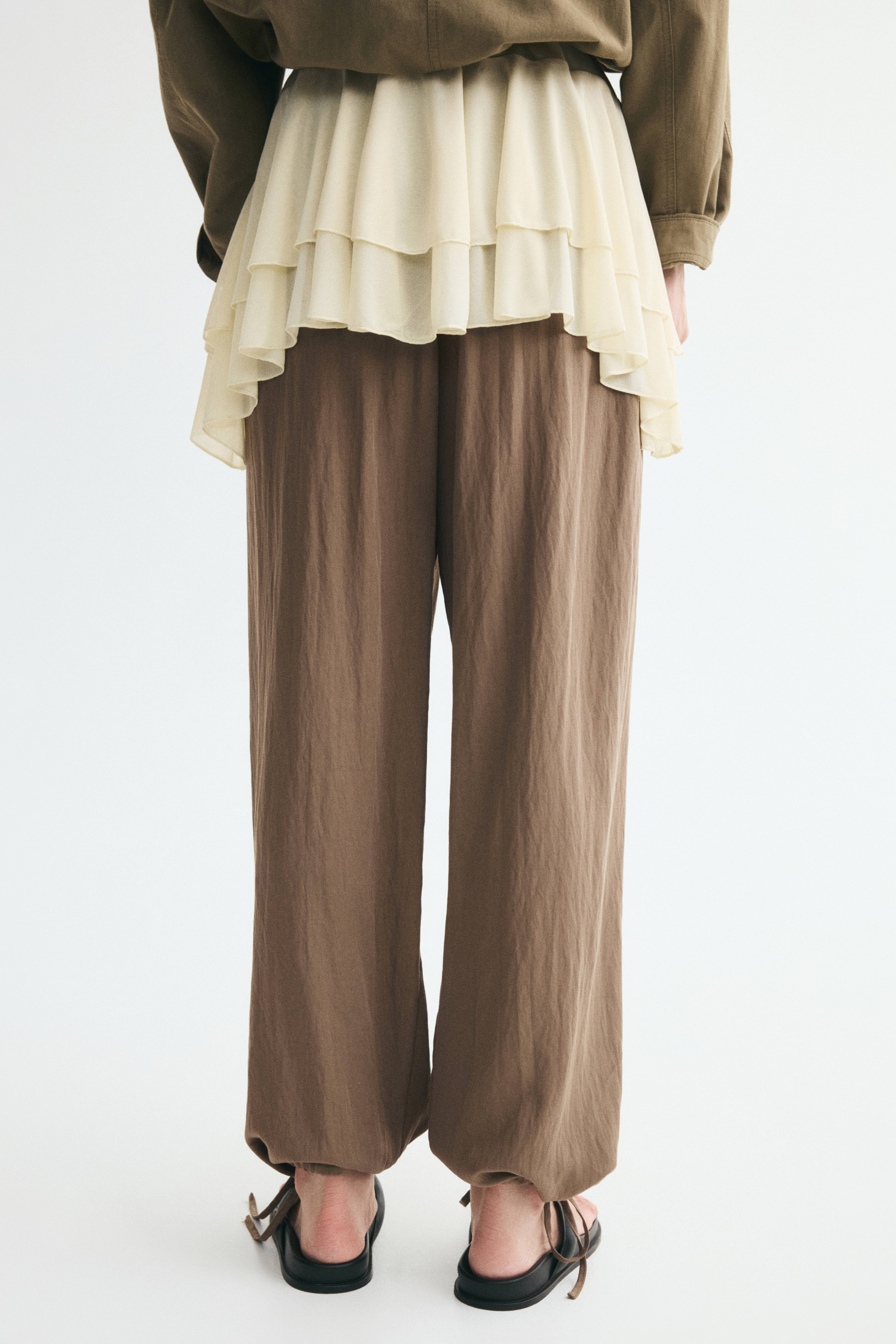 Tie-Detail Balloon-Leg Pants