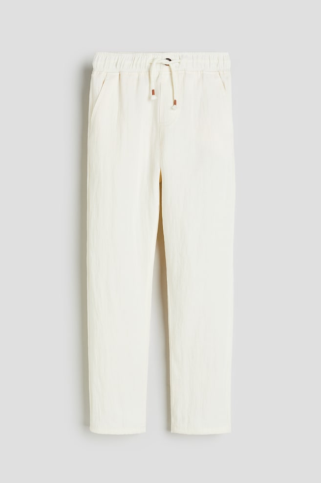 Pantalon à taille élastique - Blanc - 2