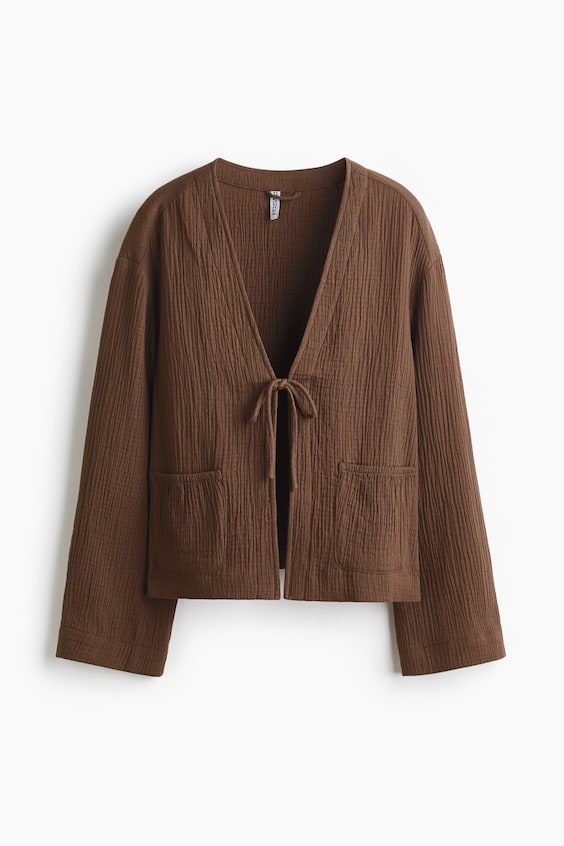 Женские куртки H&M Tie-Front Muslin Jacket