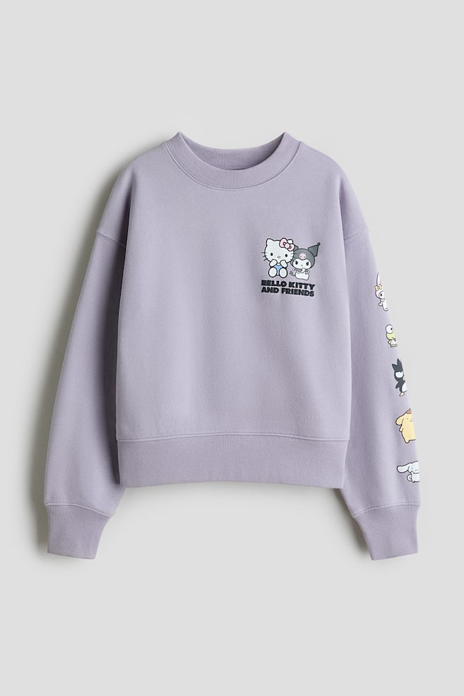 Bluza z nadrukiem motywów - Zakurzony fiolet/Hello Kitty/Jasnoszary melanż/Pompompurin/Jasnoniebieski/SmileyWorld®/Biały/K-popowe łowczynie/Jasnoróżowy/K-popowe łowczynie - 1