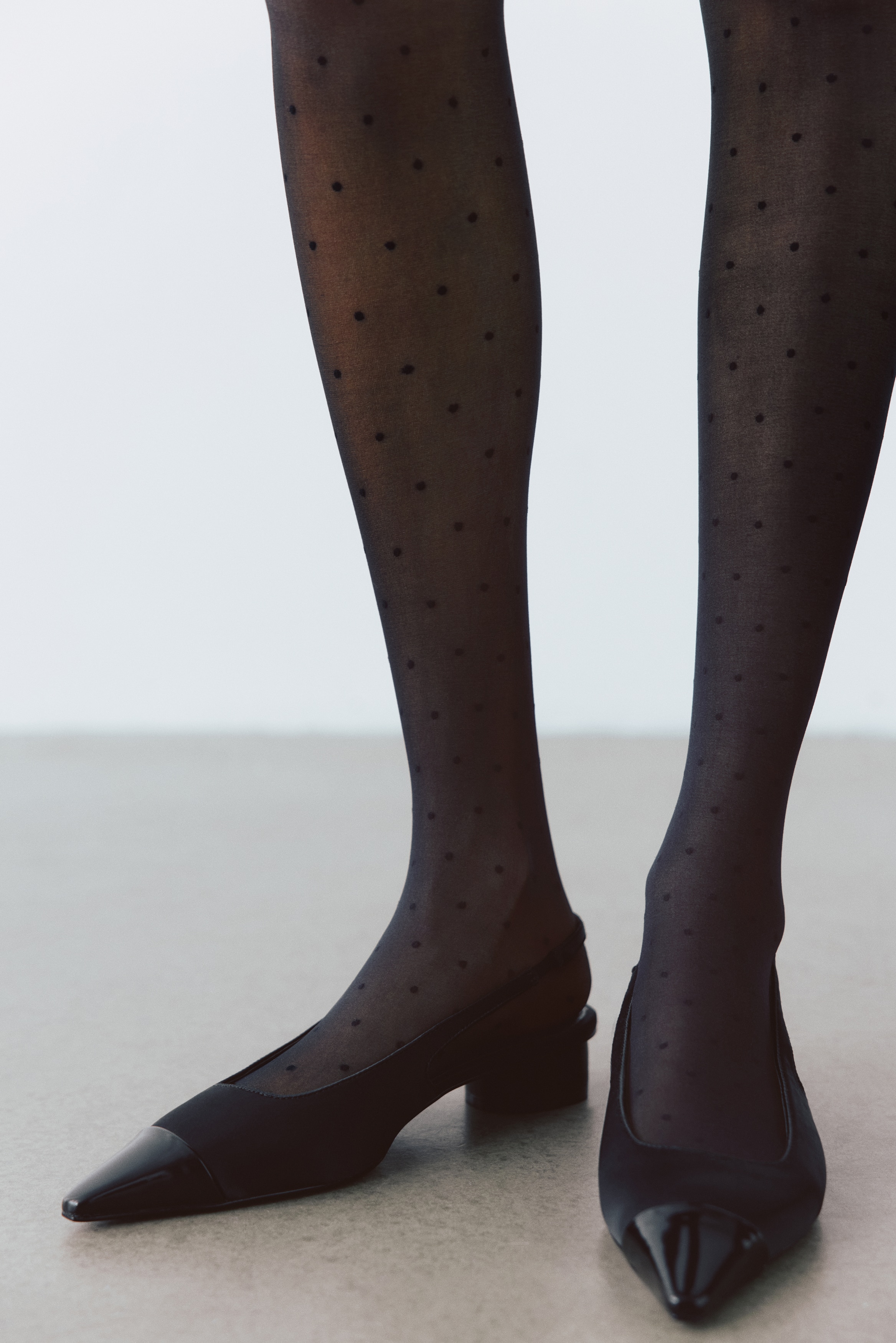 Collant a pois - Nero
