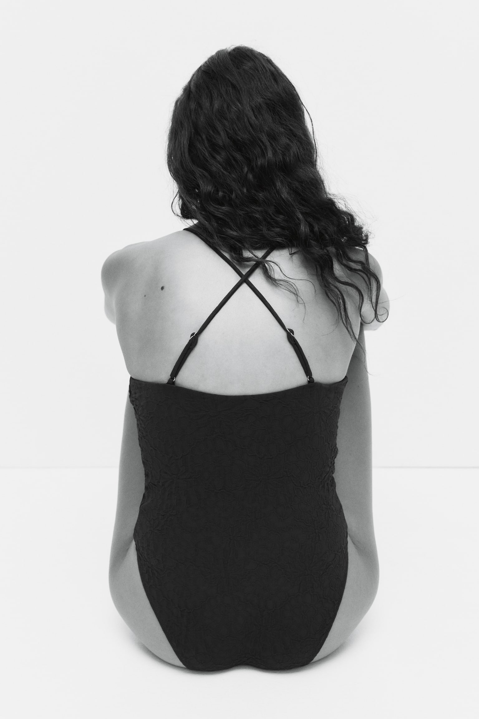 Padded-cup High Leg Swimsuit - Dark brown - 4