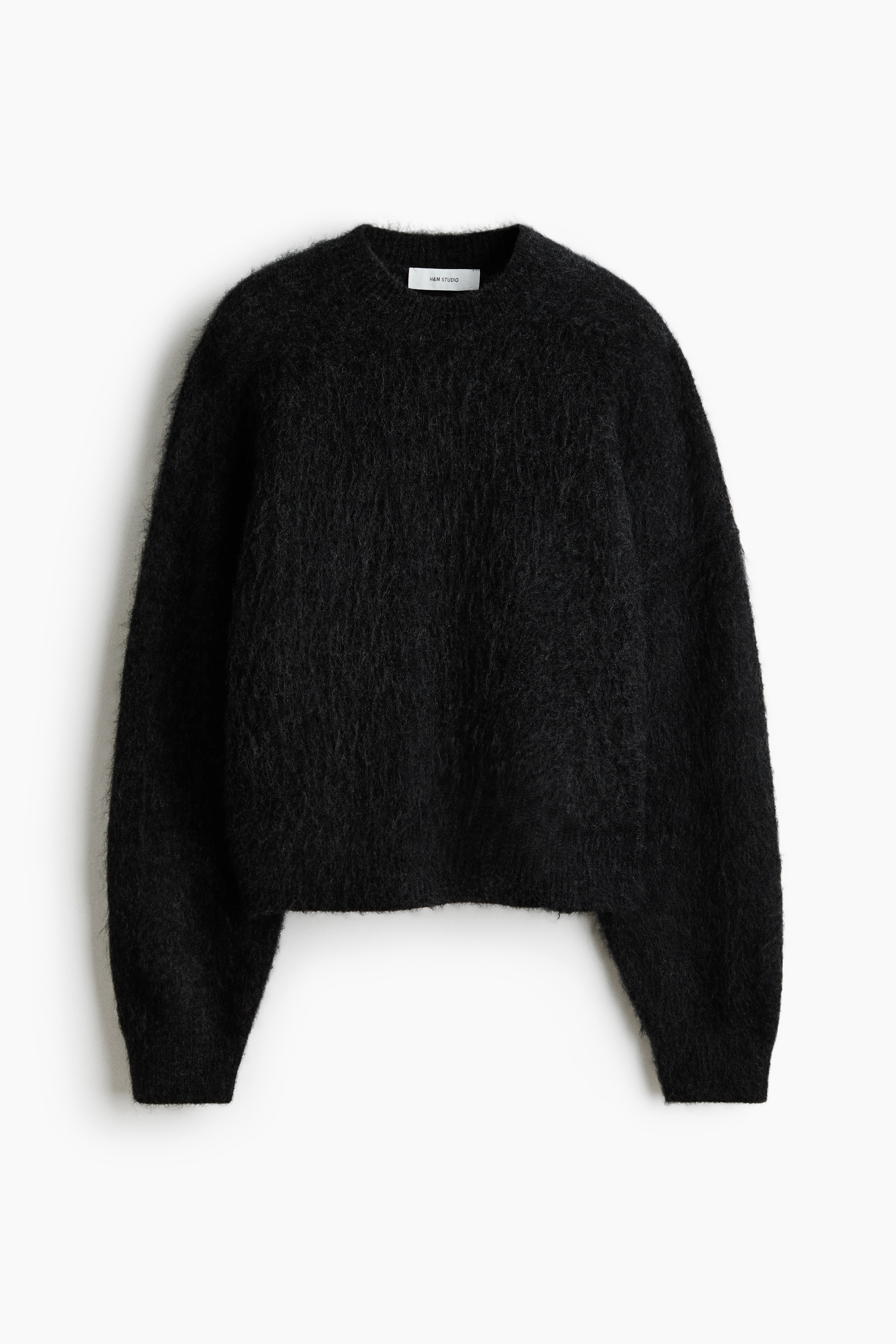 Brushed Mohair Blend Sweater - Black/Pigeon blue/Dusty mole
