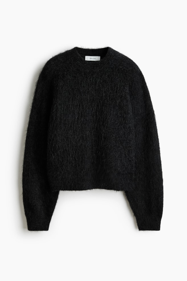 Brushed Mohair-Blend Sweater - Black/Pigeon blue/Dusty taupe - 1