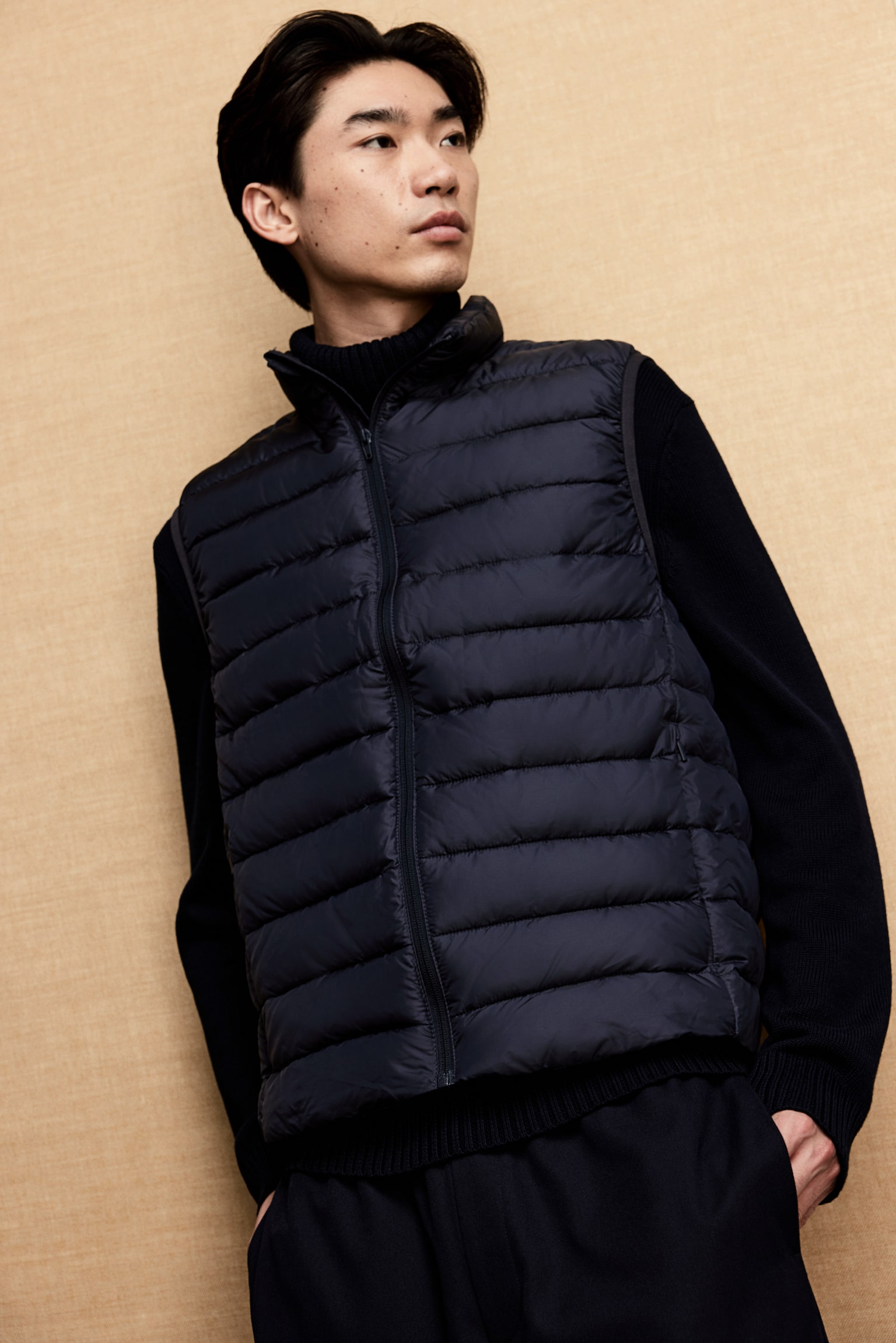 Slim Fit Lightweight puffer gilet - Navy blue/Black - 6