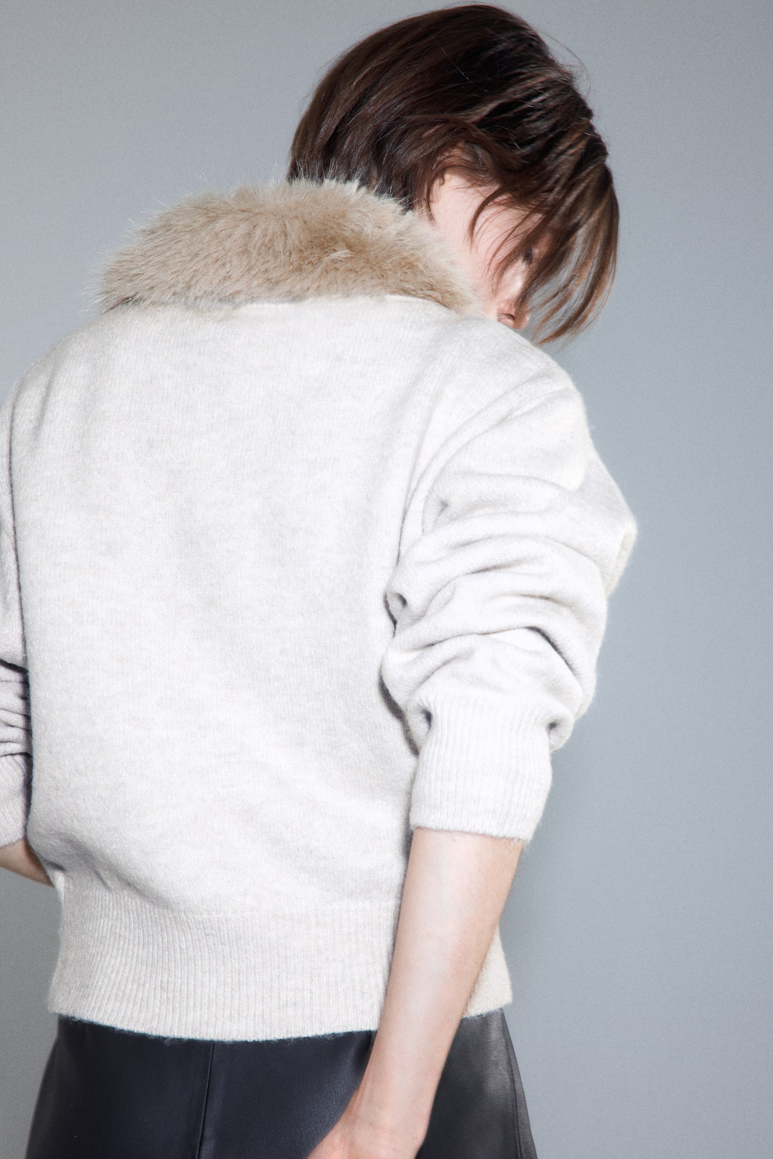 Galléros pulóver - Világosbézs - 3