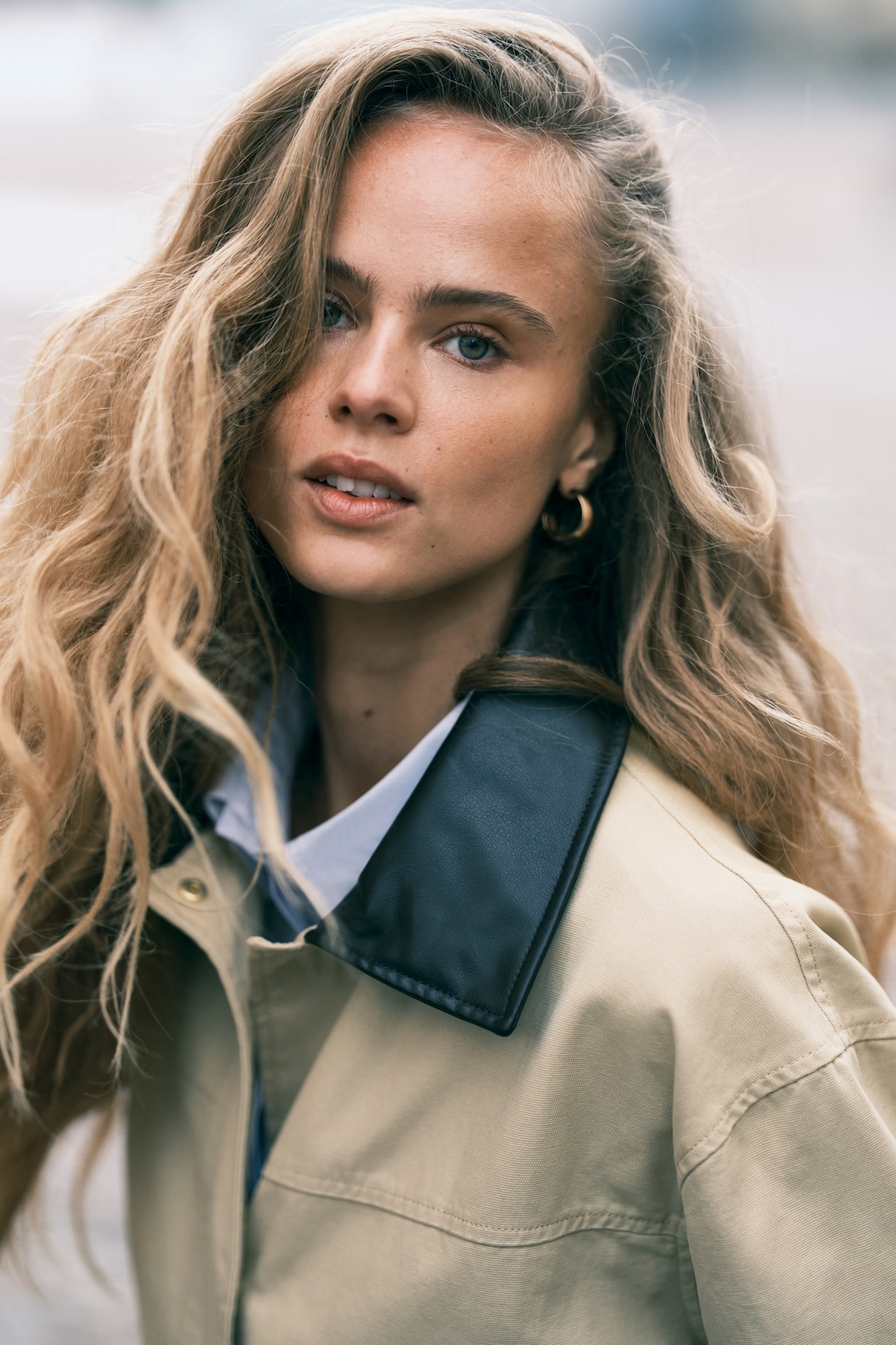 Coated-Collar Twill Jacket - image 2