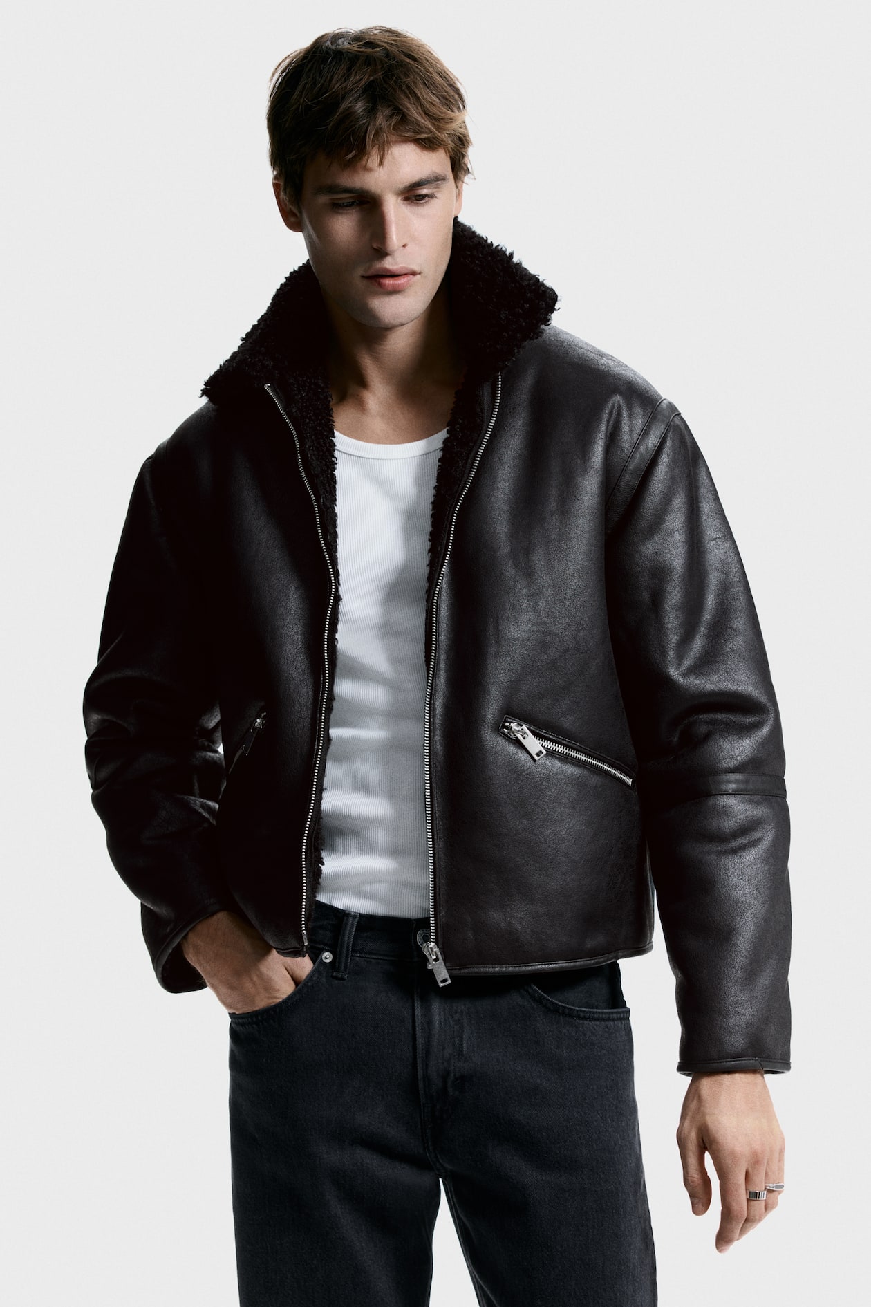 テディラインドジャケット - ブラック - Men | H&M JP