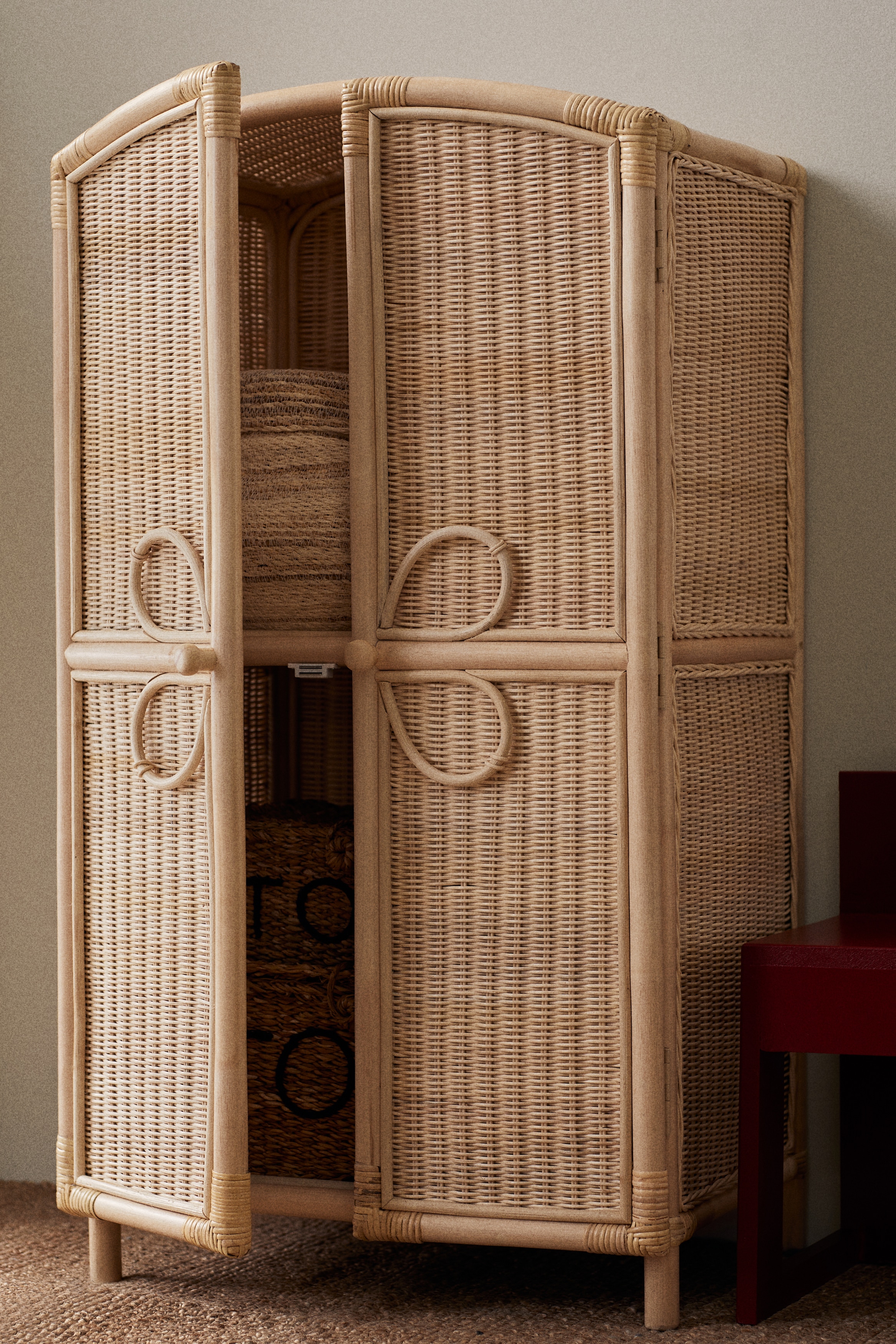 Placard pour enfant en rotin - Beige clair