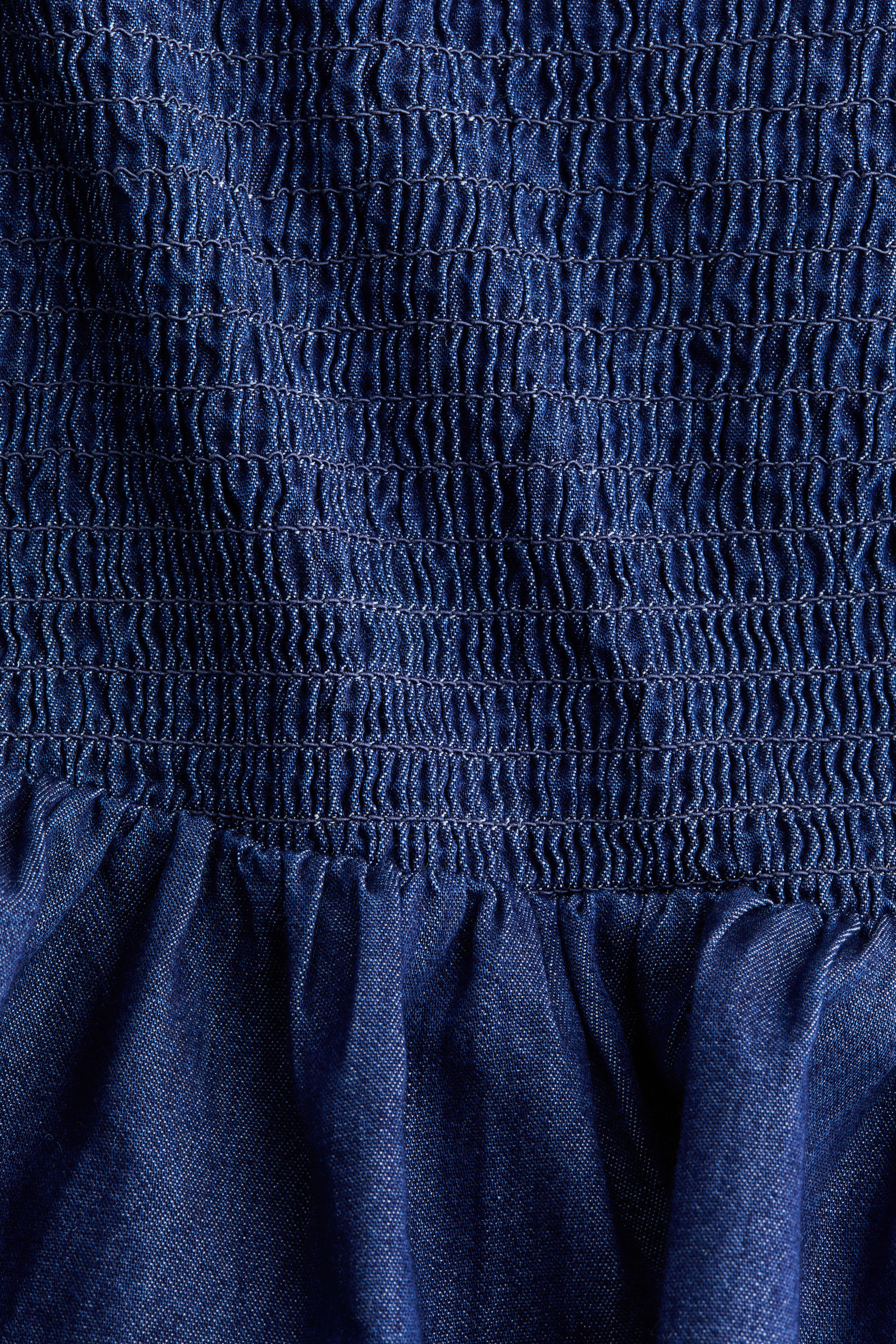 Smocked Denim Skirt