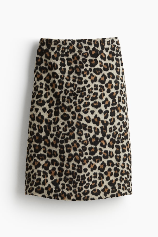 Midi Skirt - Beige/leopard print - 1