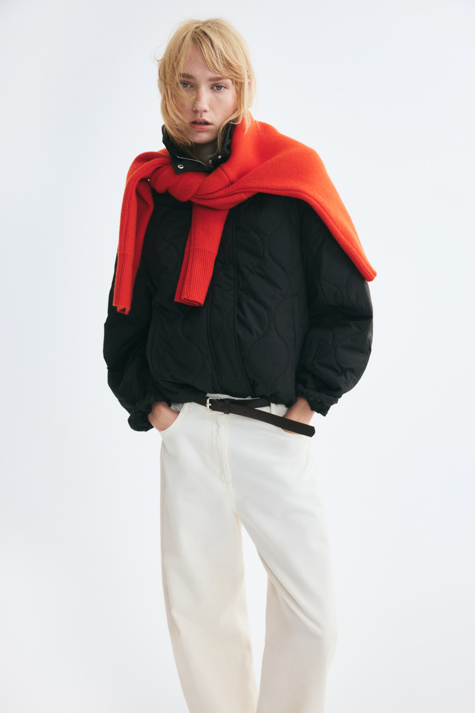 Женская куртка H&M Oversized Quilted, цвет: Чёрный — фото 2