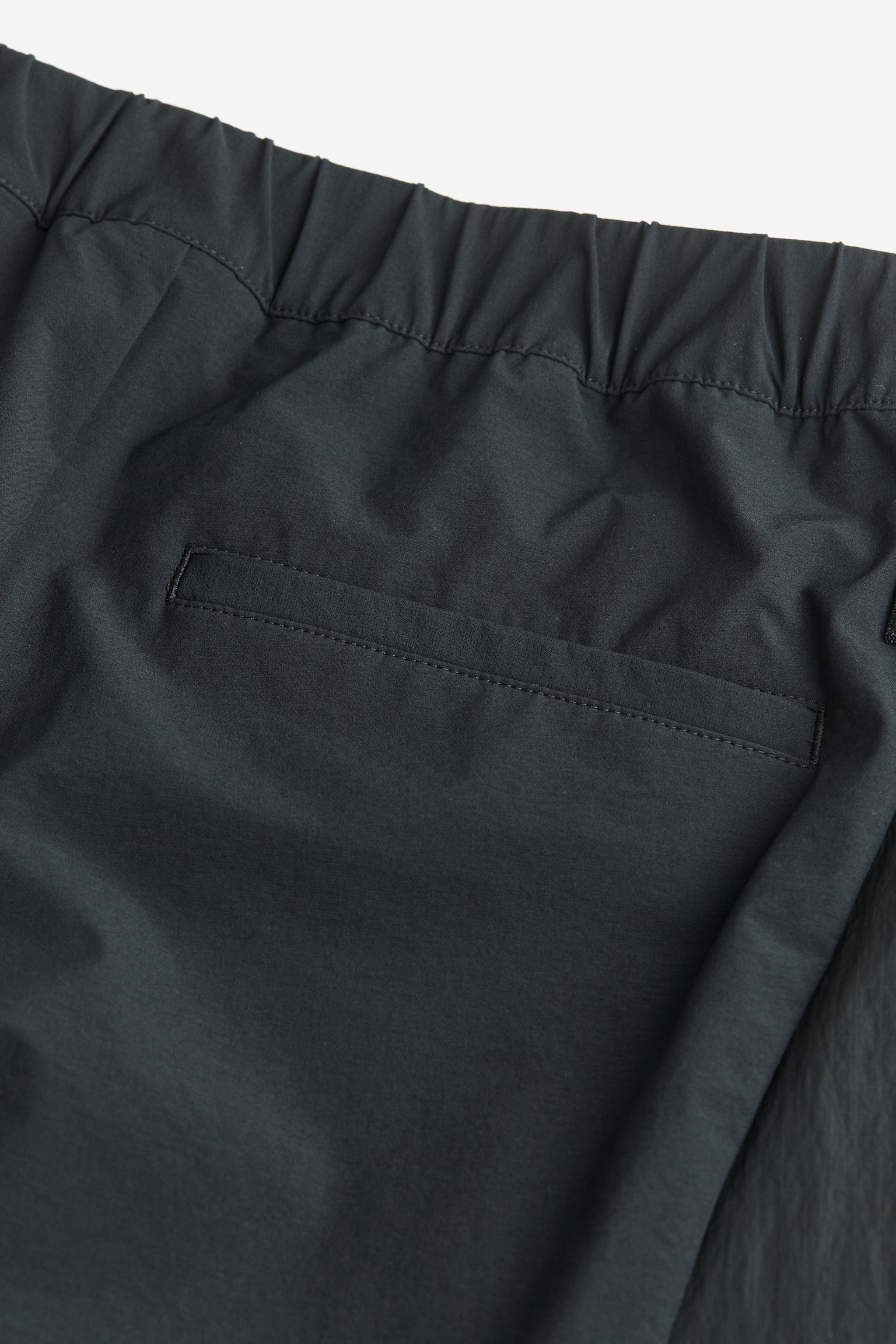 Loose Fit Outdoor Parachute Pants - Black/Dark khaki green - 2