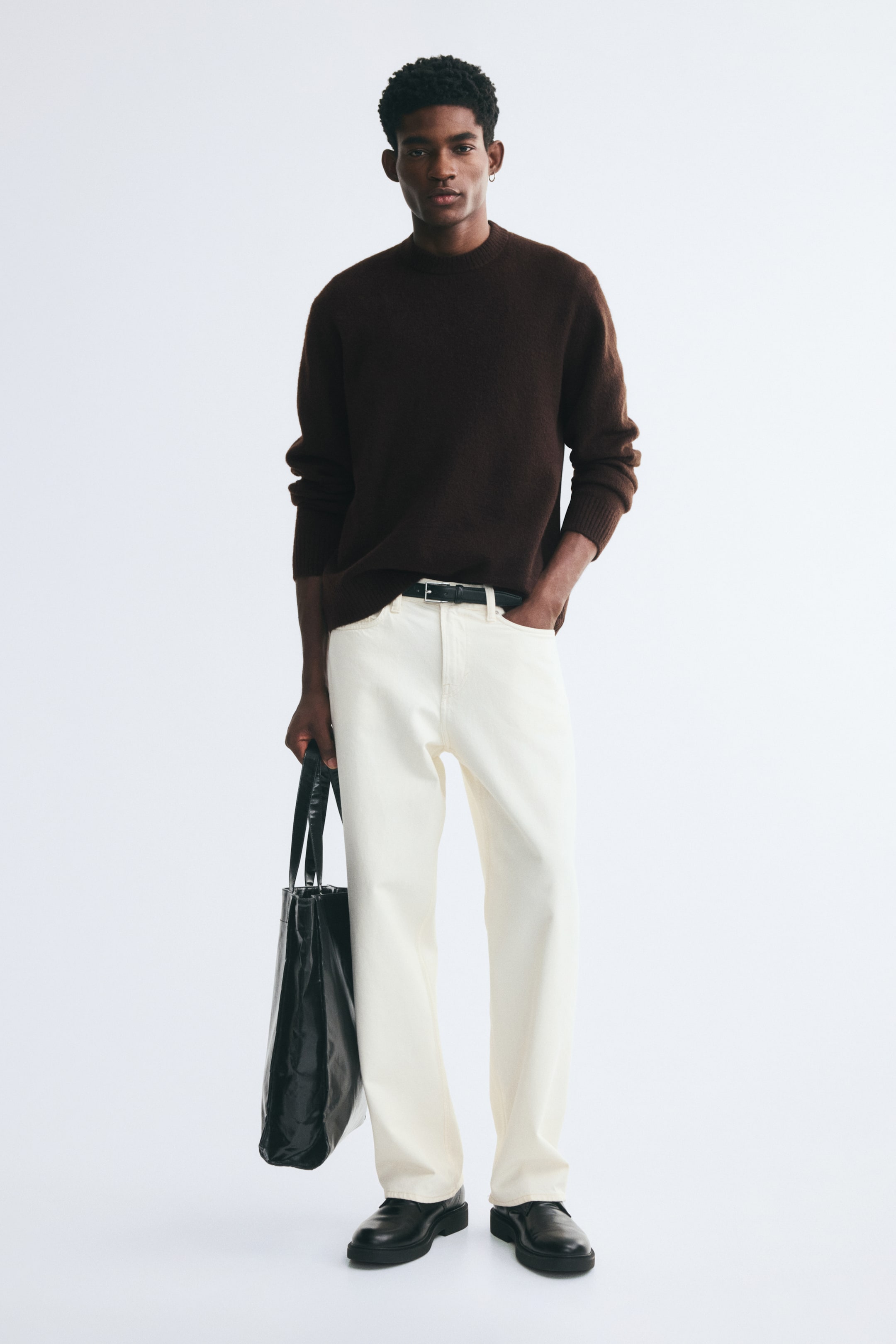 View larger image: Regular Fit Brushed jumper - Dark brown - Men | H&M 1