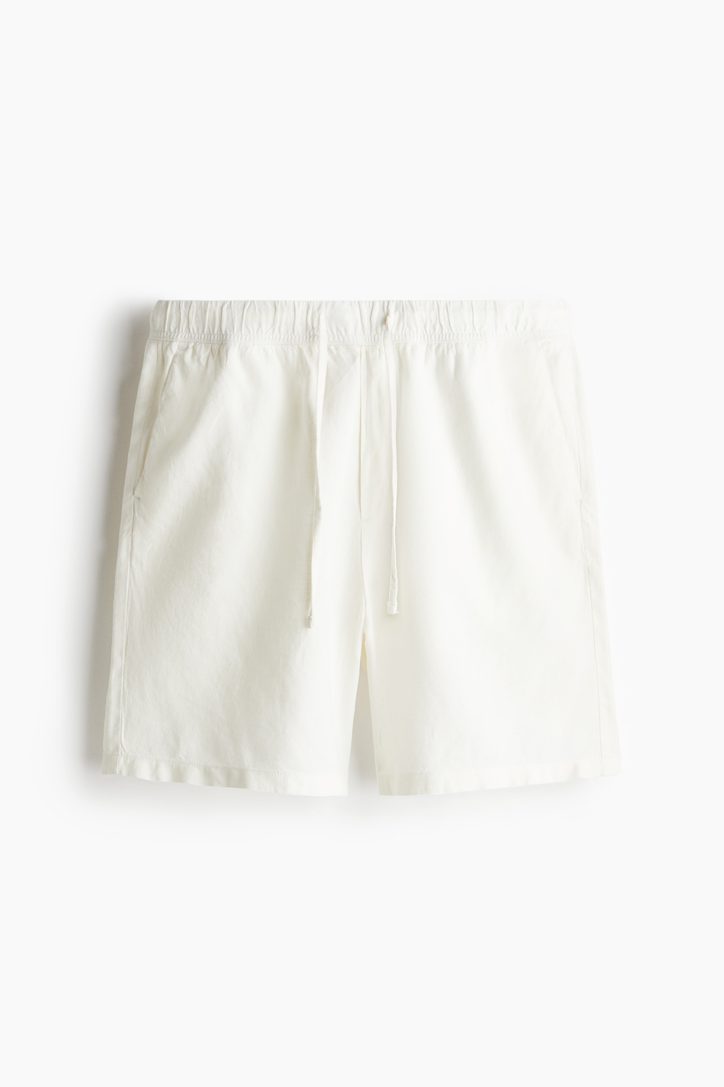 Relaxed Fit Linen-blend shorts - White/Light beige/Navy blue/Black/Dark beige/Dark grey
