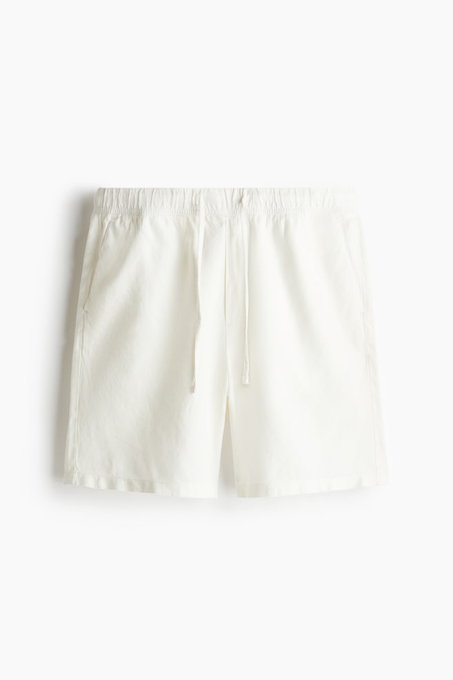 Shorts i hørblanding Relaxed Fit - Hvid/Lys beige/Mørk beige/Sort/Marineblå/Mørkegrå - 1