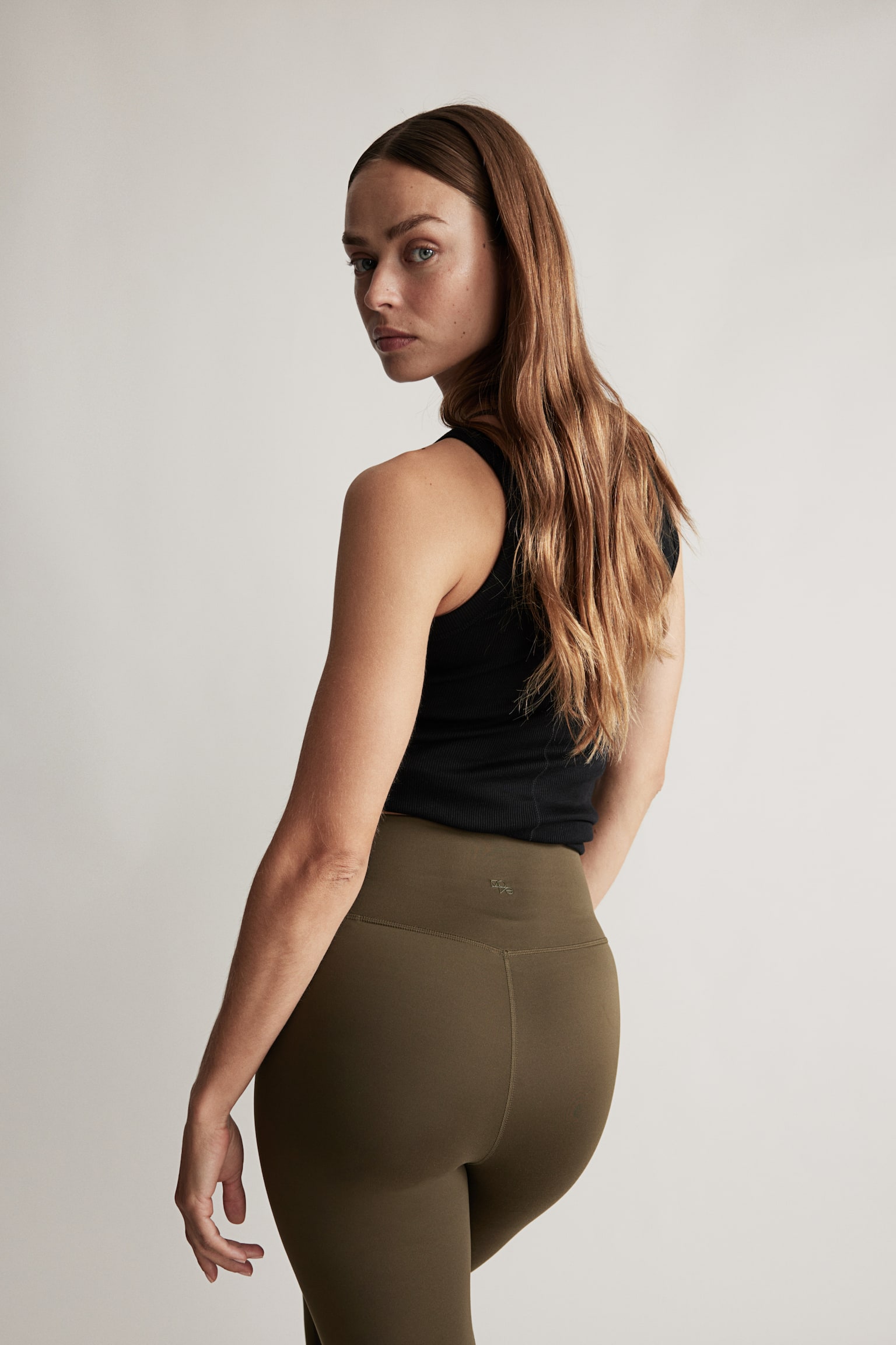 Sports leggings in SoftMove™ - Khaki green/Black/Dusty purple - 4