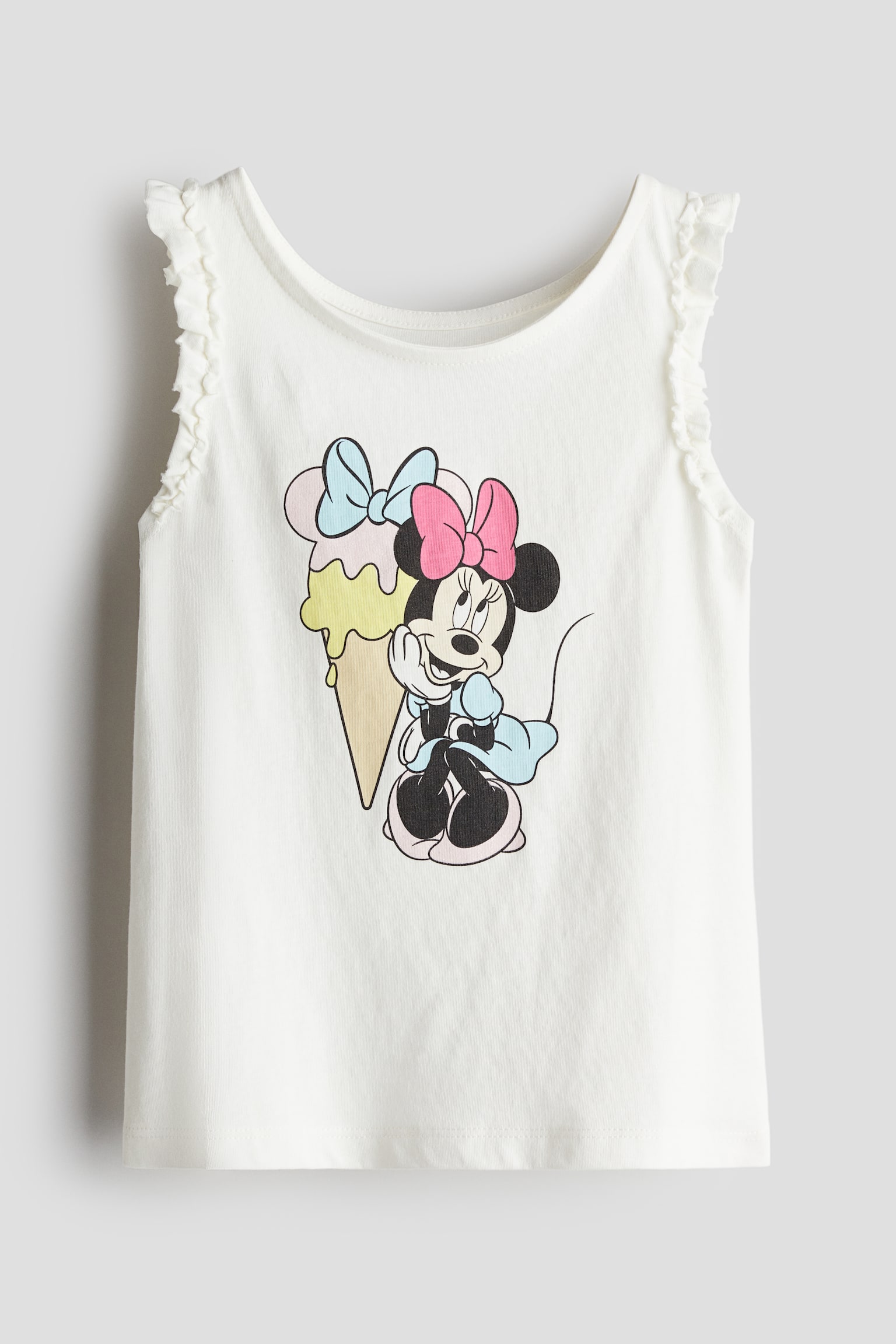 Frill-trimmed vest top - White/Minnie Mouse/Turquoise/SmileyWorld®/Light pink/Pokémon - 1