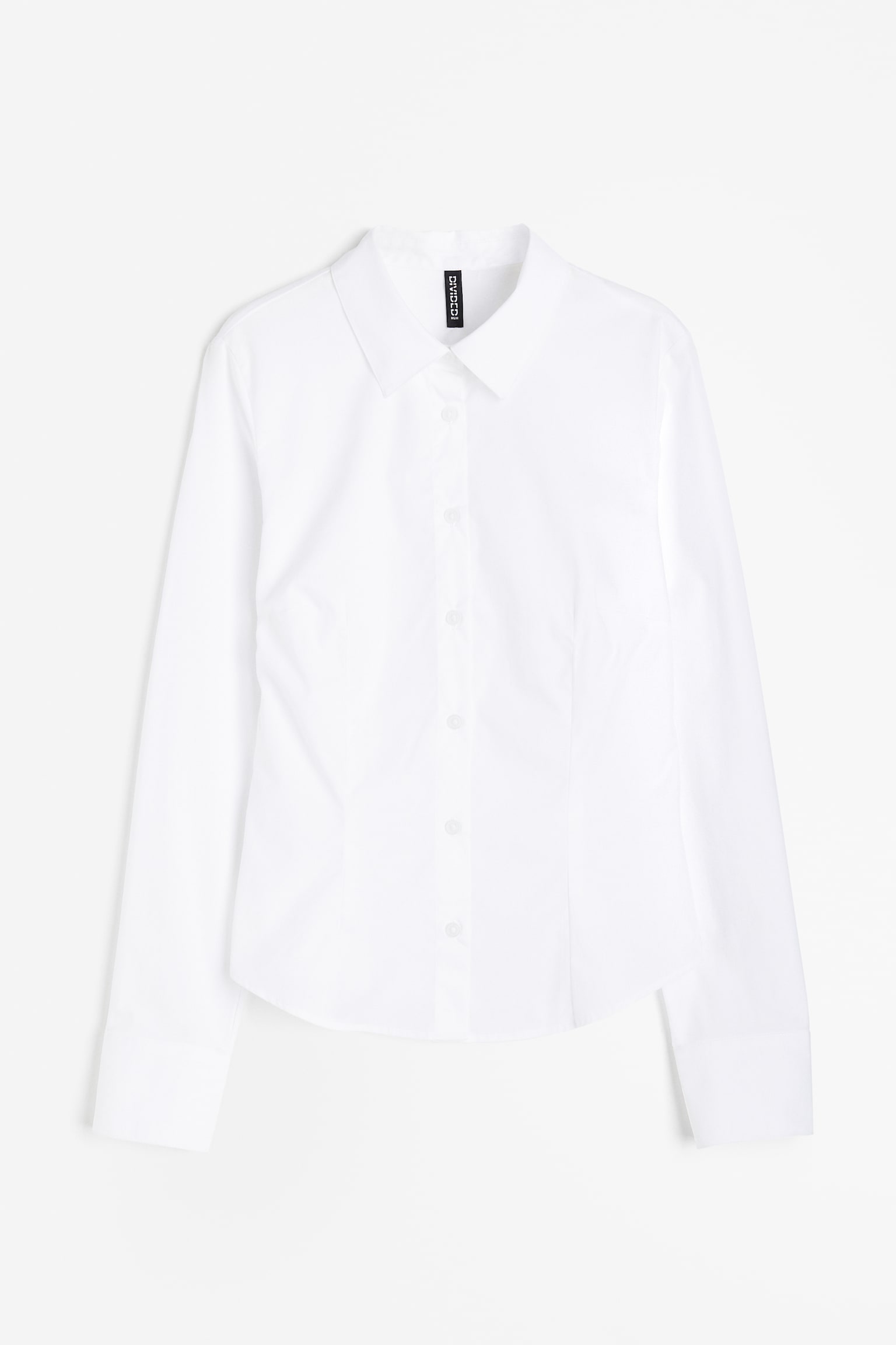 Fitted Poplin Shirt - White/Grey/Black - 1