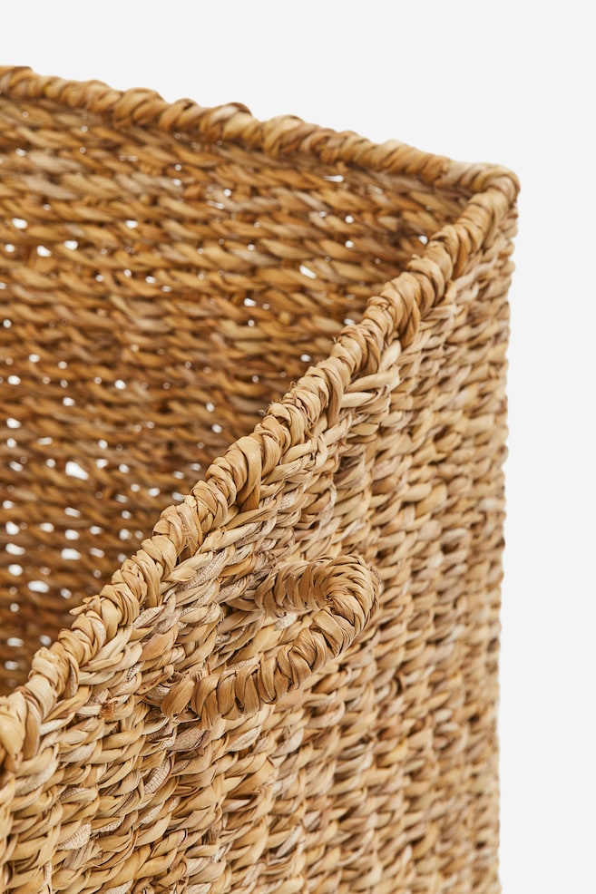Lidded seagrass storage basket - Beige - 3