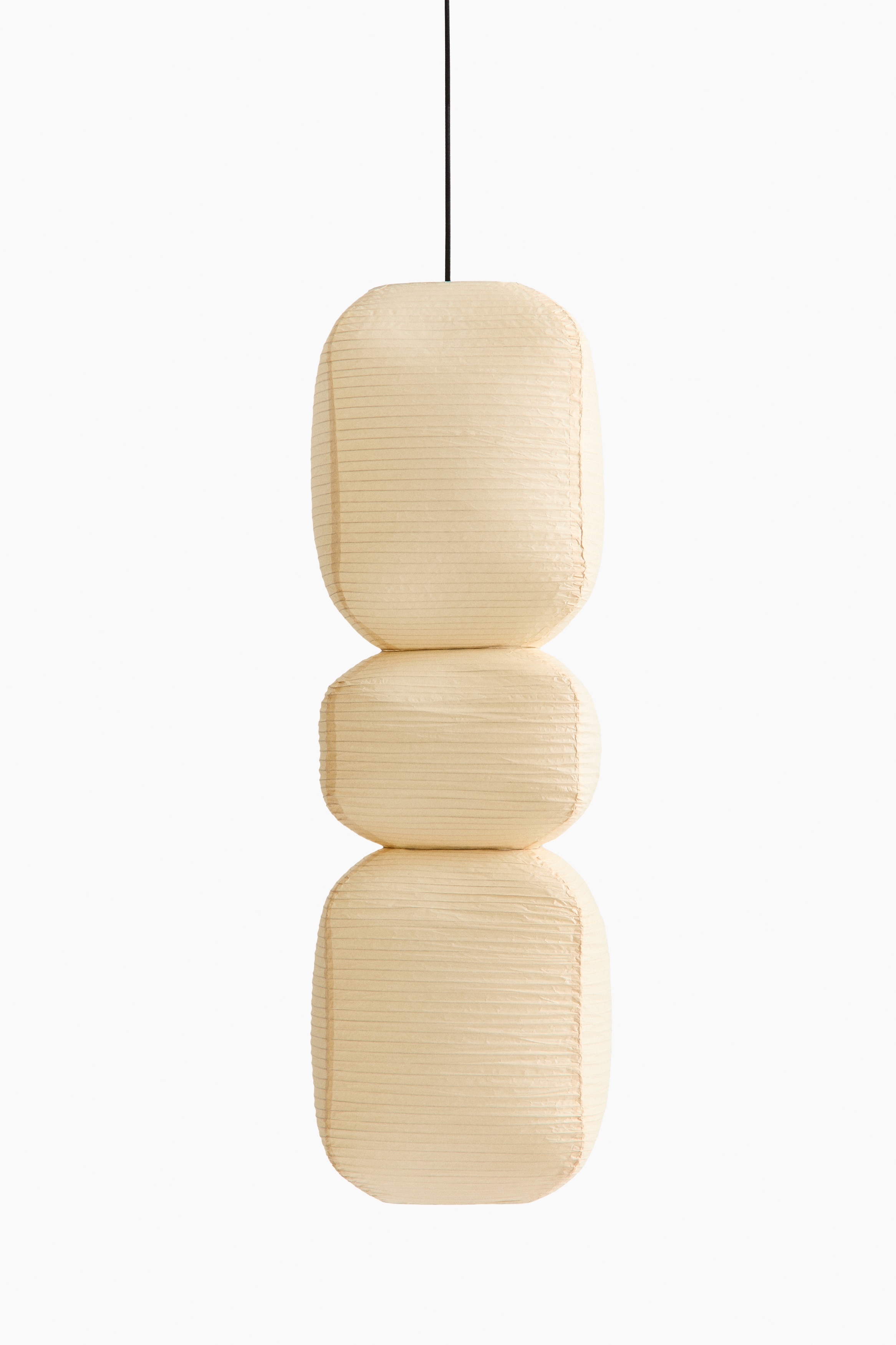Large rice paper pendant light - Light beige