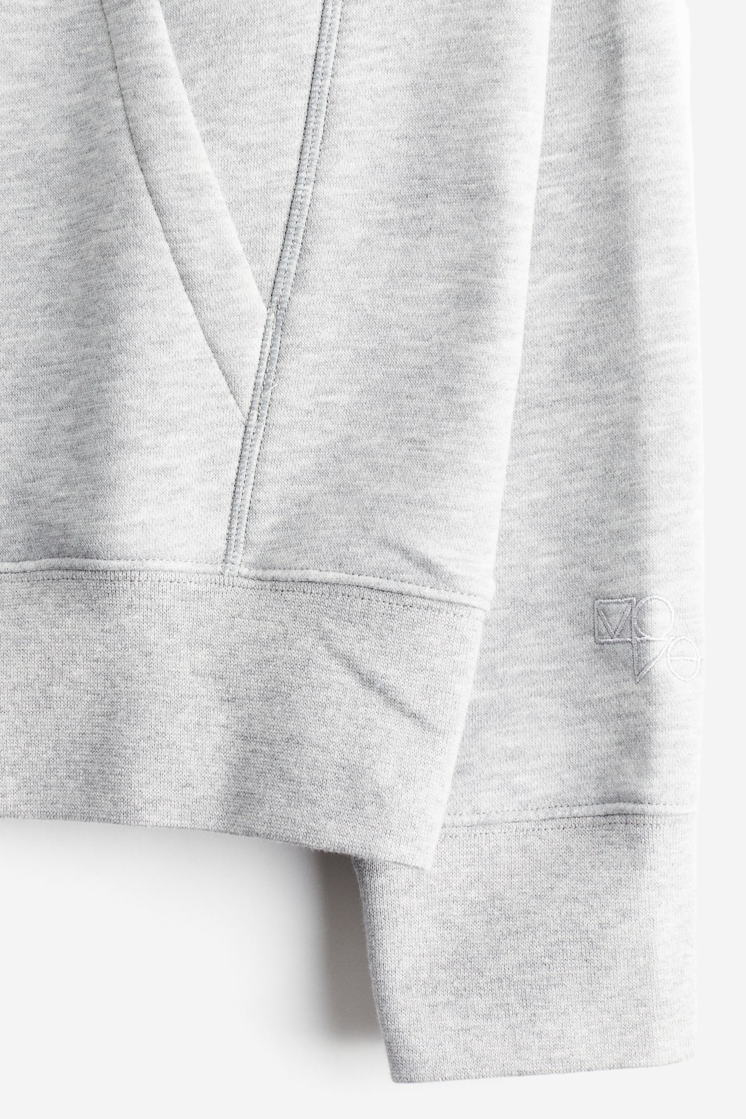 Regular Fit Zip-through sports hoodie - Light grey marl - 5