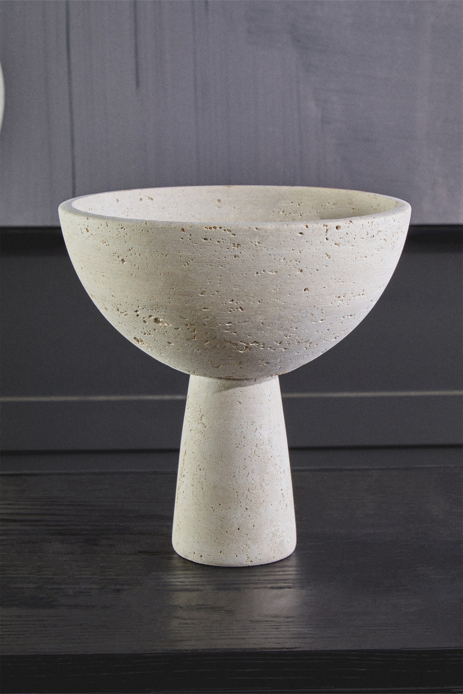 Tibor Travertine Pedestal Bowl - Natural - 2