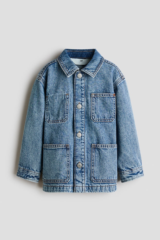 Cotton denim overshirt - Denim blue - 1