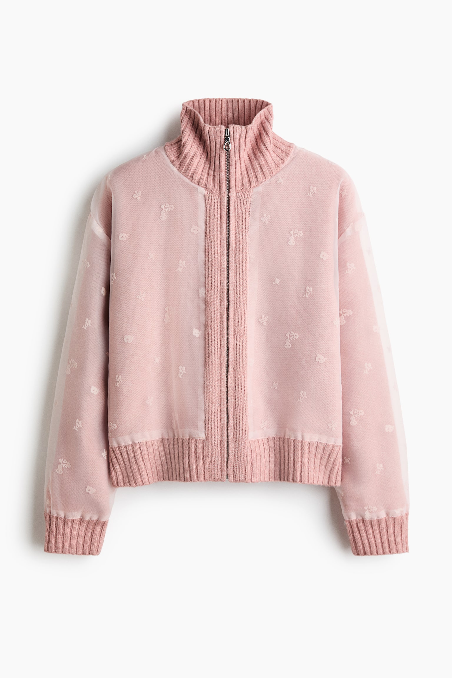 오간자 레이어드 가디건 - 라이트 핑크 - 1