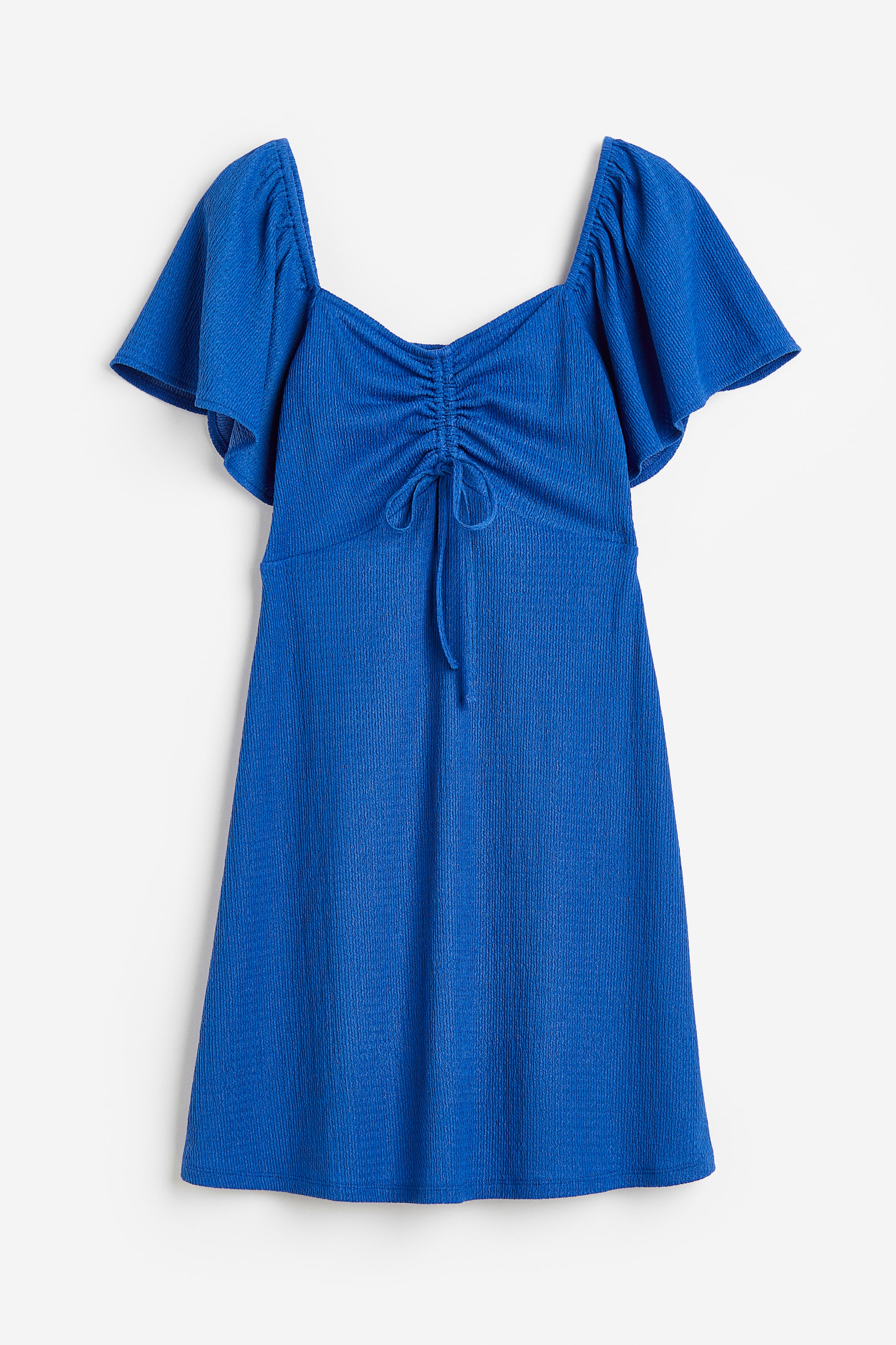 View larger image: Crinkled drawstring-detail dress - Bright blue - Ladies | H&M 1