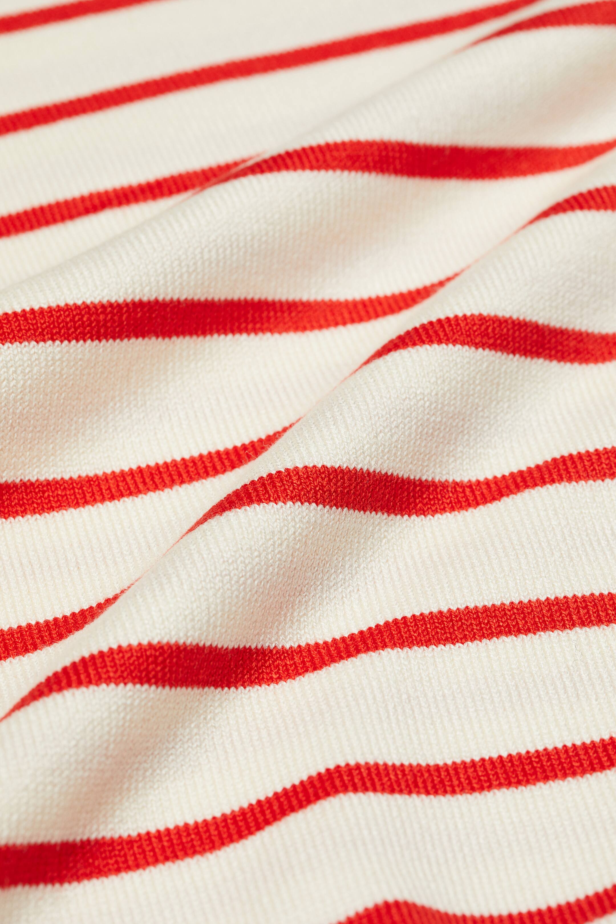 View larger image: Fine-knit jumper - Cream/Red striped - Ladies | H&M HK 2