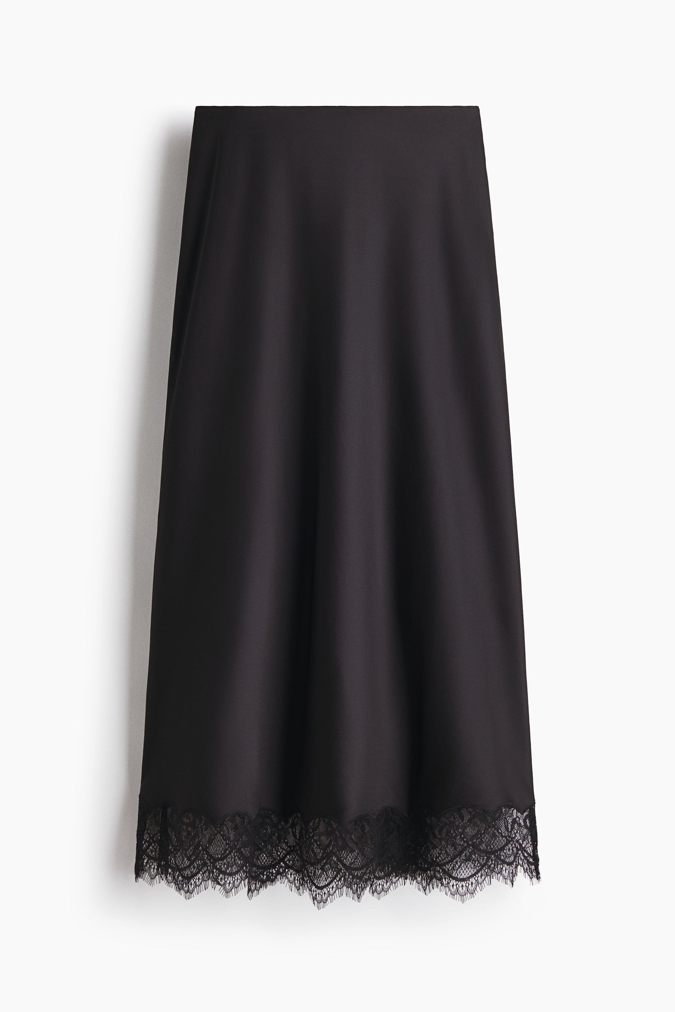 Zobraziť väčší obrázok: MAMA Lace-trimmed satin skirt - Čierna - ŽENY | H&M SK 5