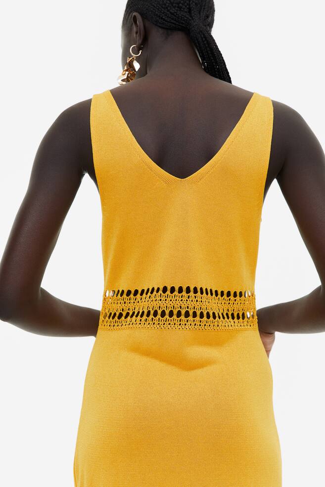 Fine-knit dress - Yellow - 4
