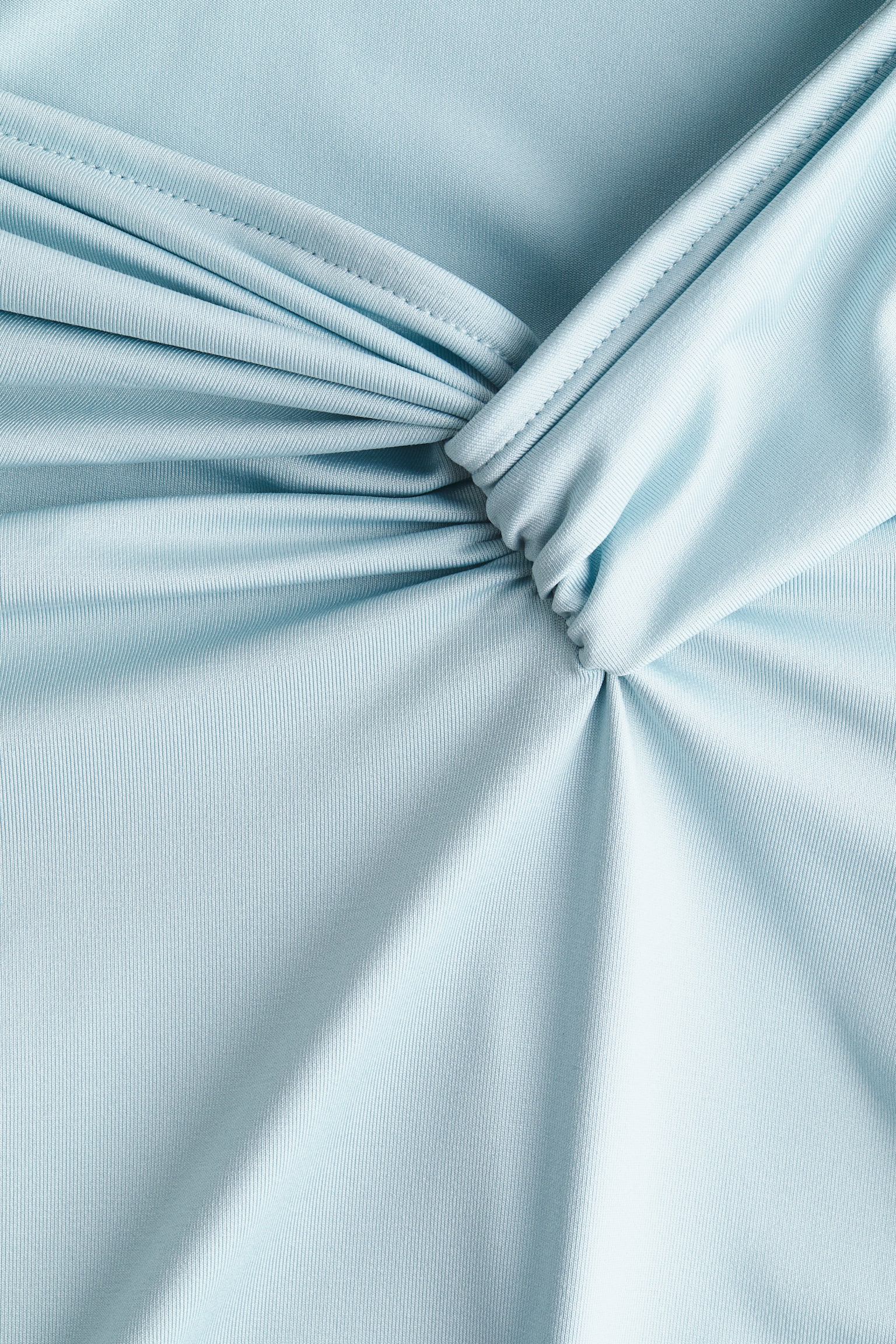 扭繞細節上衣 - 淺土耳其藍/黑色/灰色 - 4