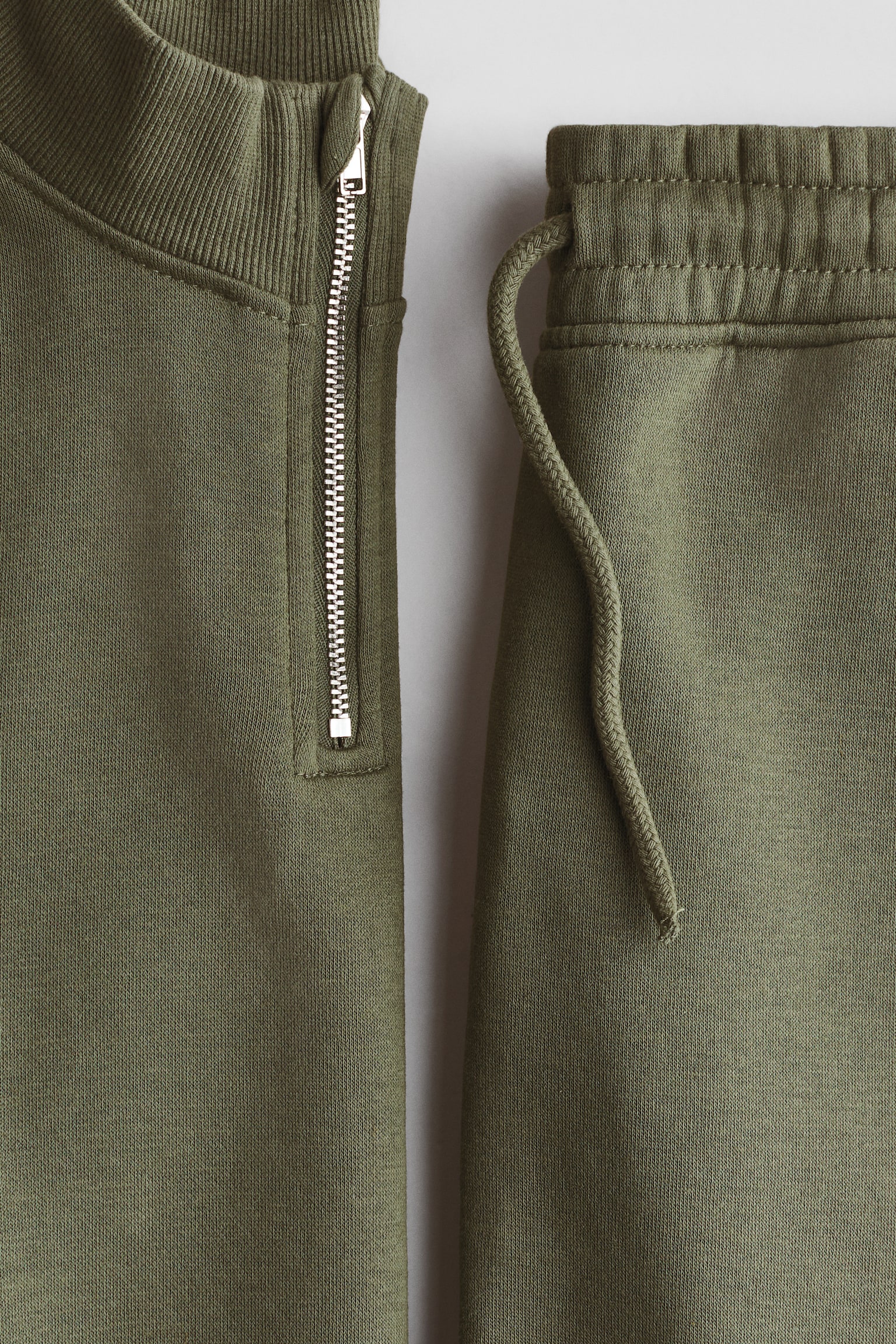 Детские комплекты H&M 2-piece Sweatsuit, цвет: Тёмный хаки зелёный — фото 2