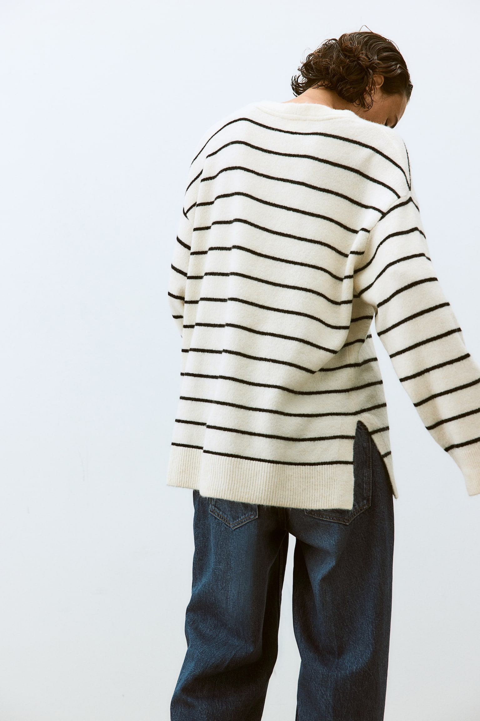 Oversized jumper - Cream/Striped/Black/Grey marl/White/Black/Striped/Pale yellow/Light beige/Black striped/Black/White striped - 3