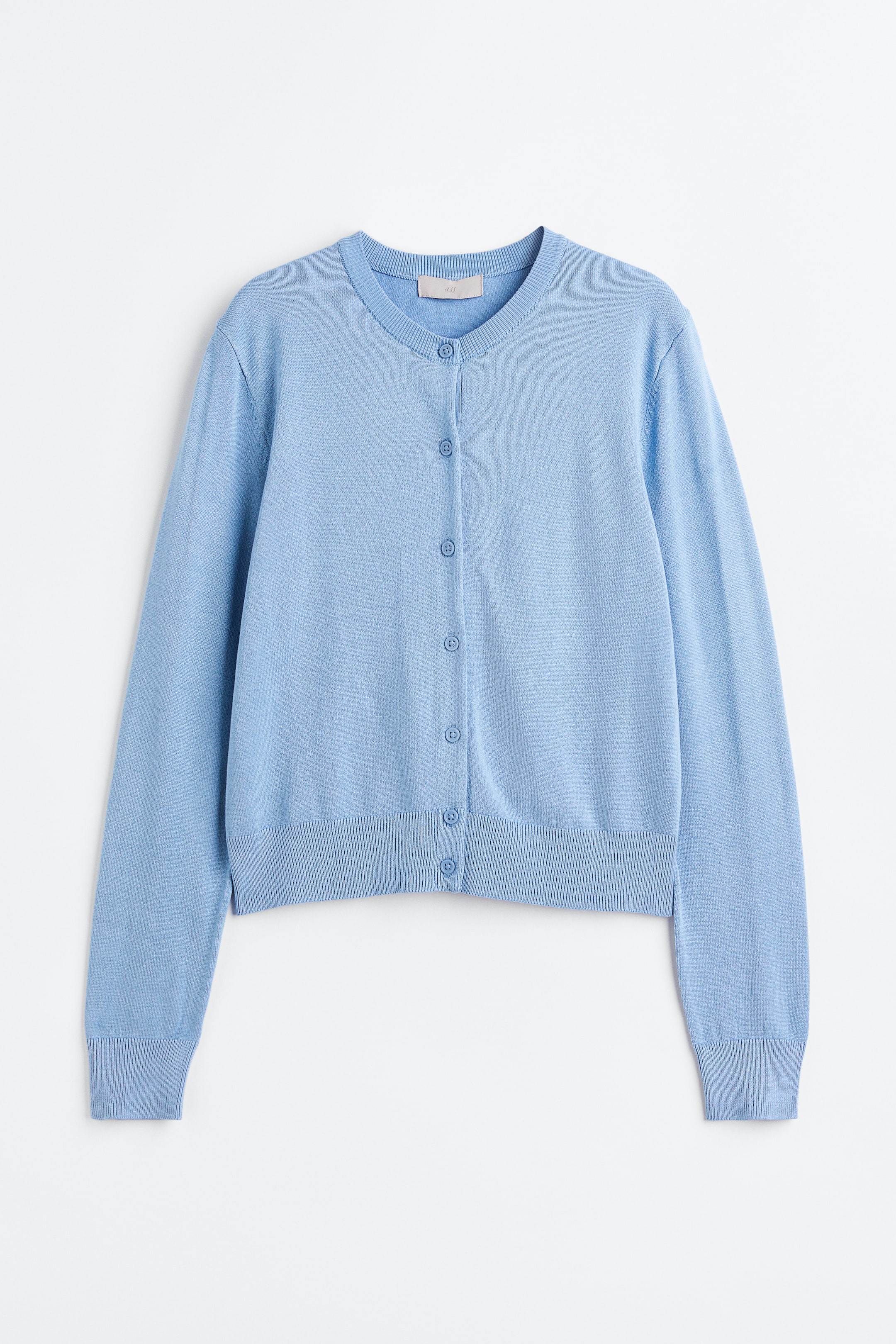 Xem ảnh lớn hơn: Áo cardigan dệt kim mịn - Màu xanh dương nhạt - Ladies | H&M VN 1
