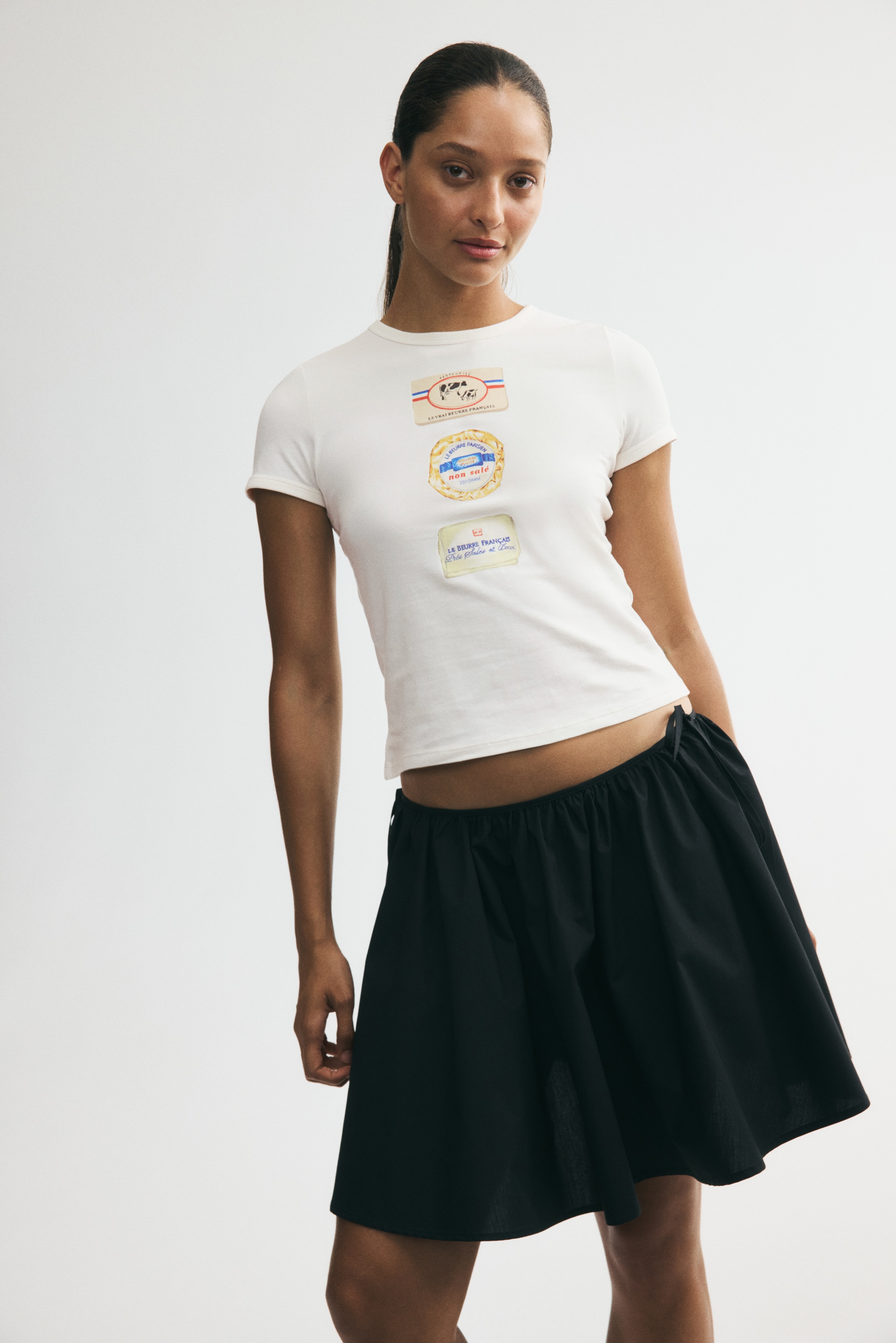 Fitted Cotton T-Shirt - Cream/butters/Navy blue/striped/Light blue/dark blue/Cream/HL/Light yellow/1956/Light blue/Poétique