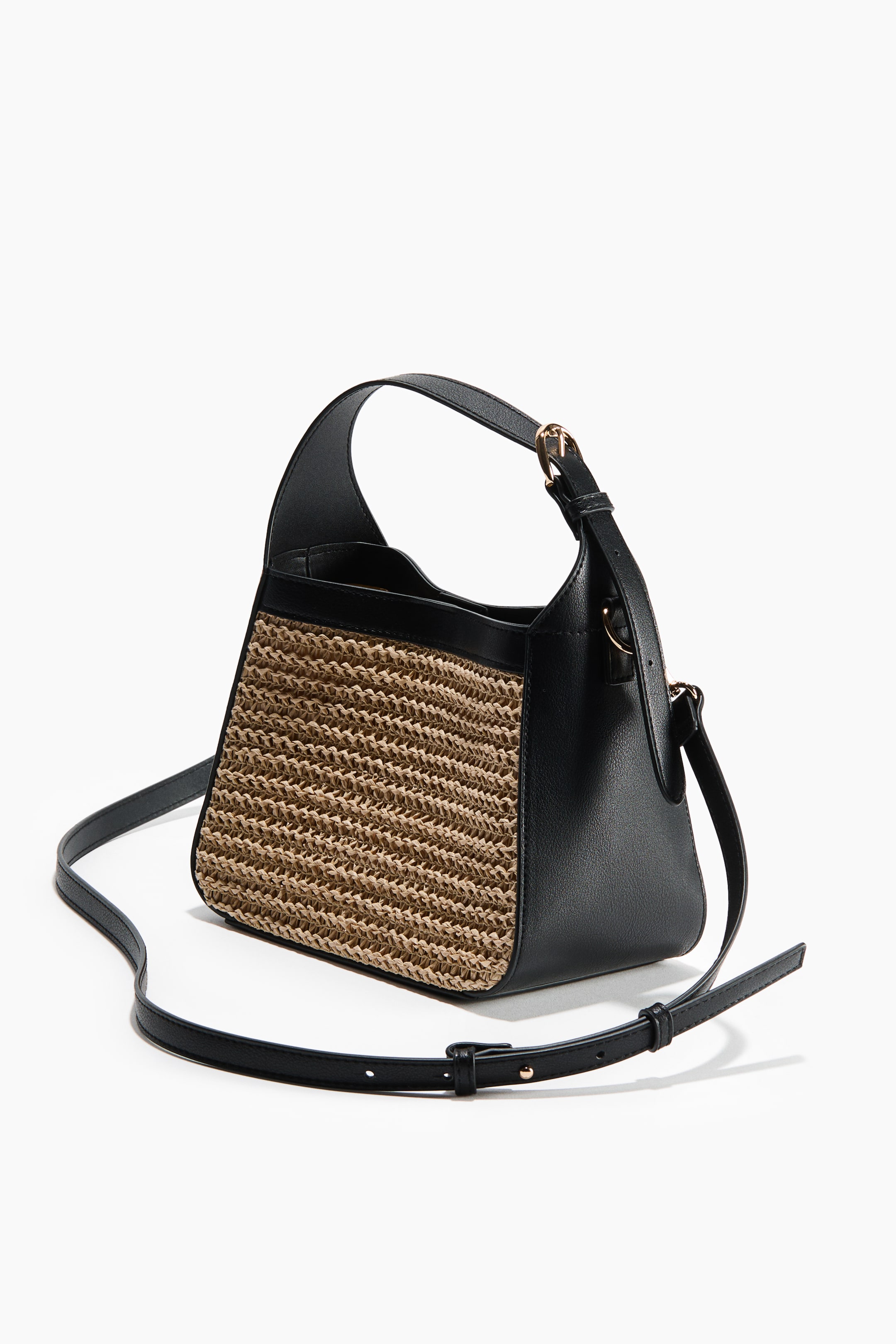 Straw-Detail Crossbody Bag