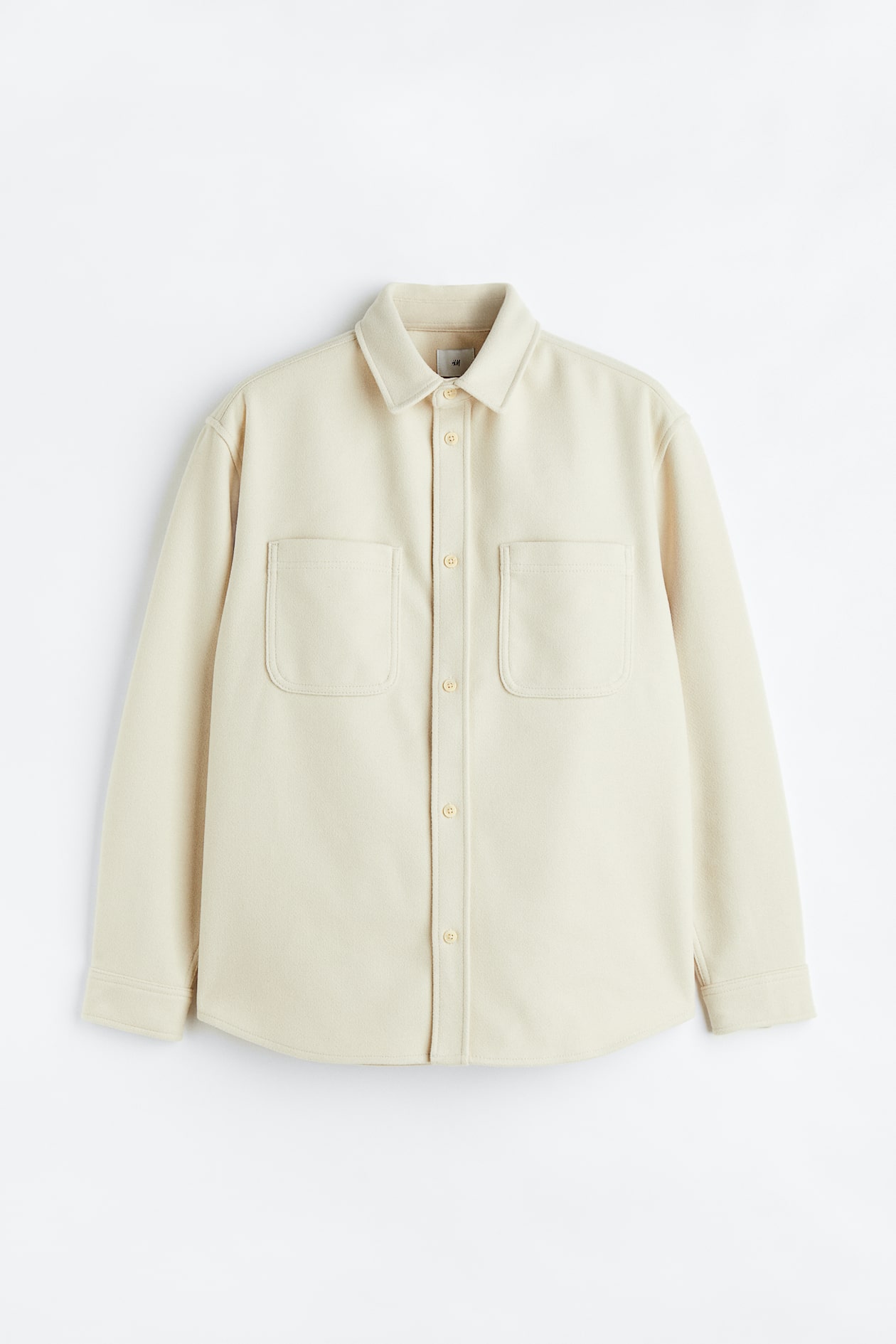 Relaxed Fit Overshirt - Long sleeve - Regular length - Cream - Men | H&M US