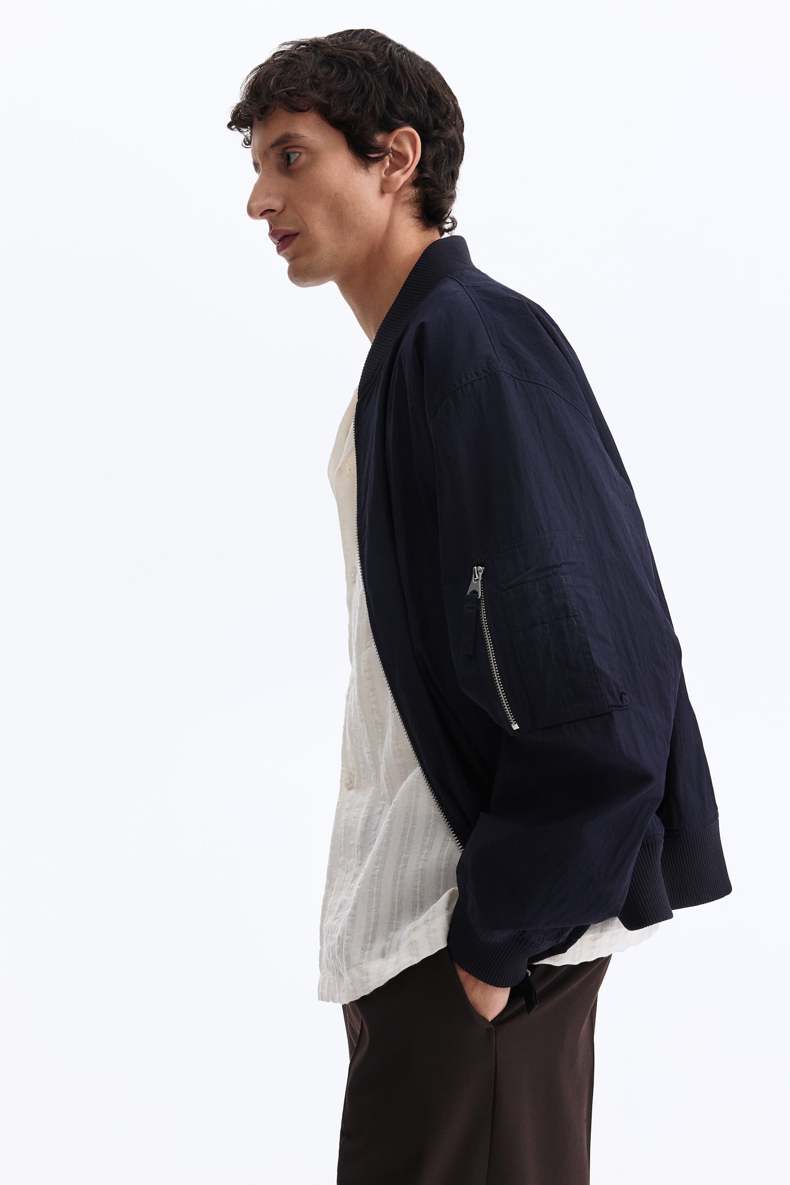 Bomber jacket - Navy blue/Light beige - 6